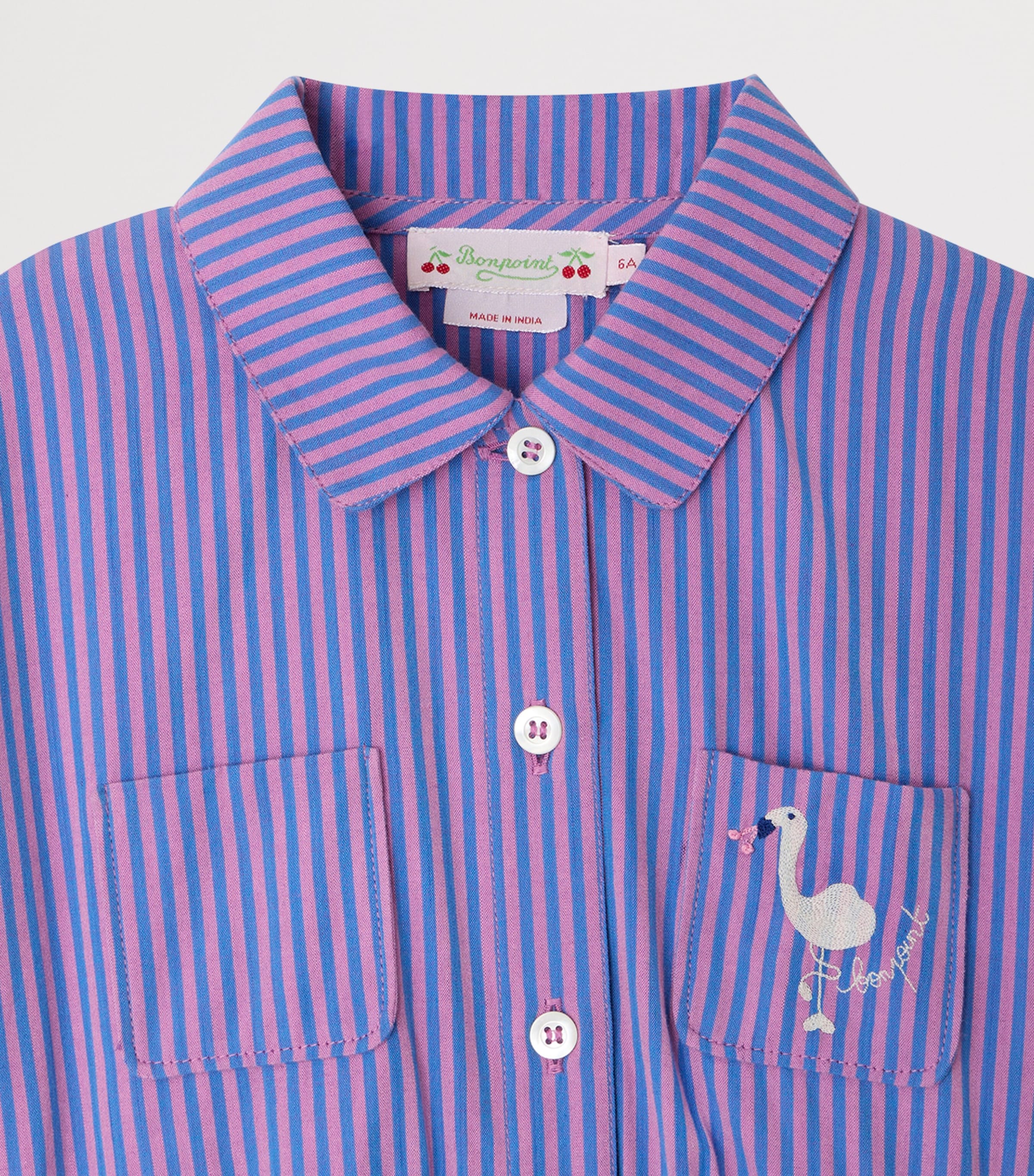 Bonpoint Cotton Gisèle Dress (4-8 Years) Rayures Violet Image 3