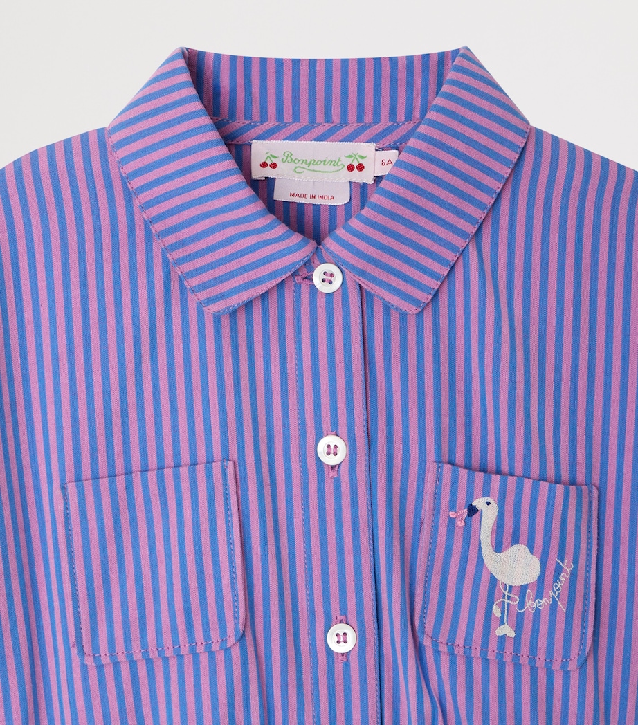 Bonpoint Cotton Gisèle Dress (4-8 Years) Rayures Violet Image 3