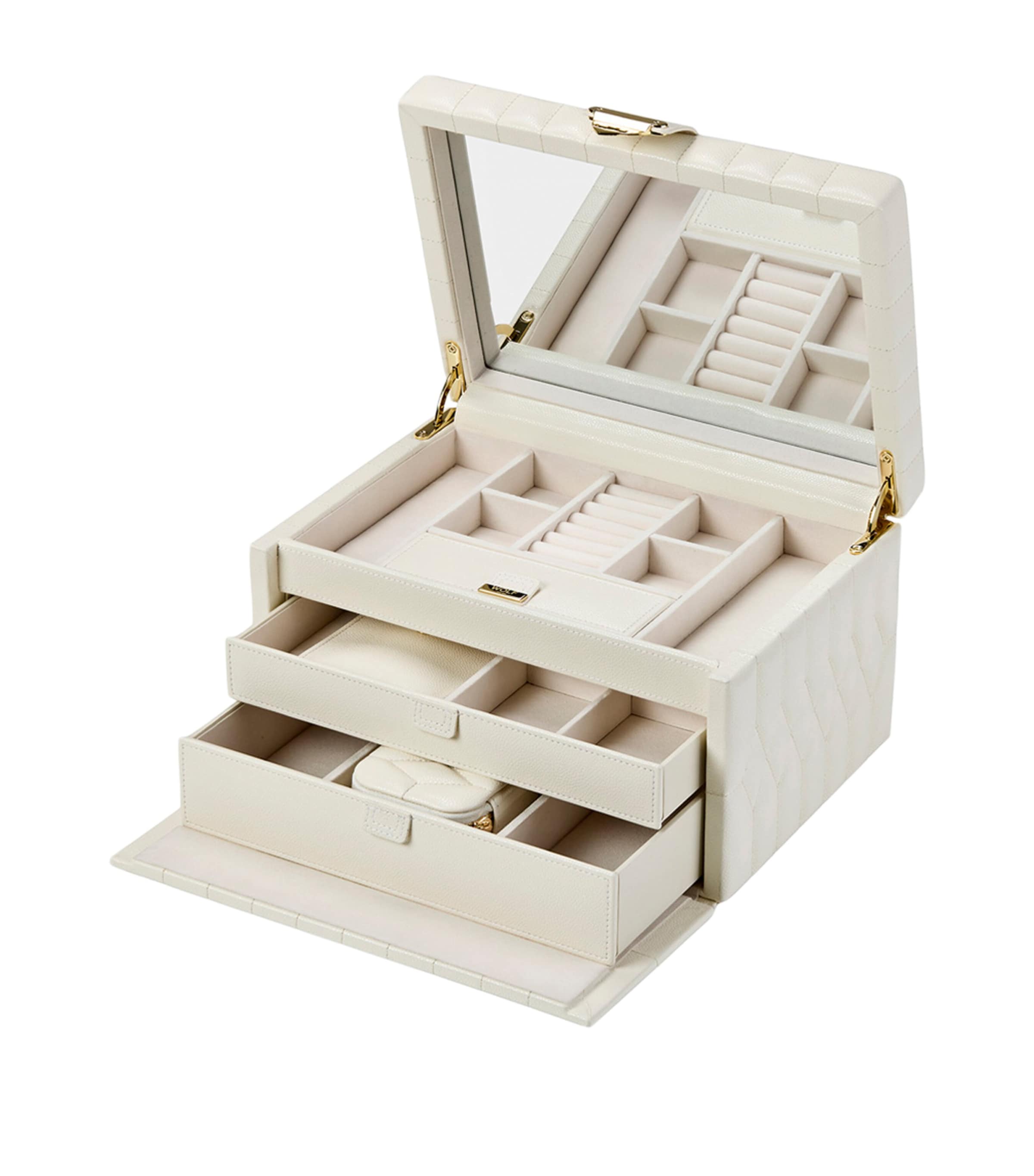 WOLF Medium Lauren Jewellery Box Ivory Image 4
