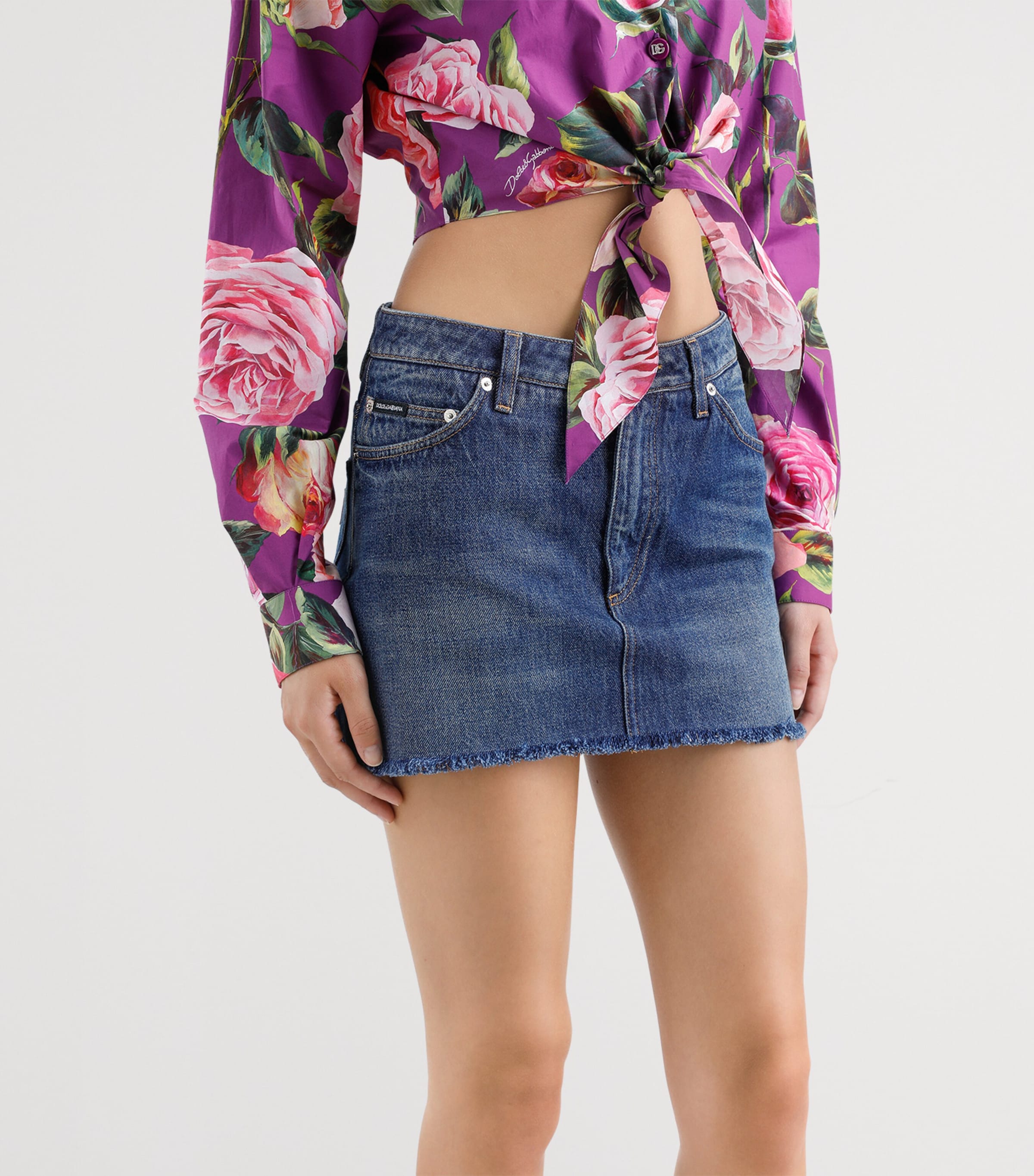 Denim Mini Skirt S9001-COMBINED COLOU Image 4