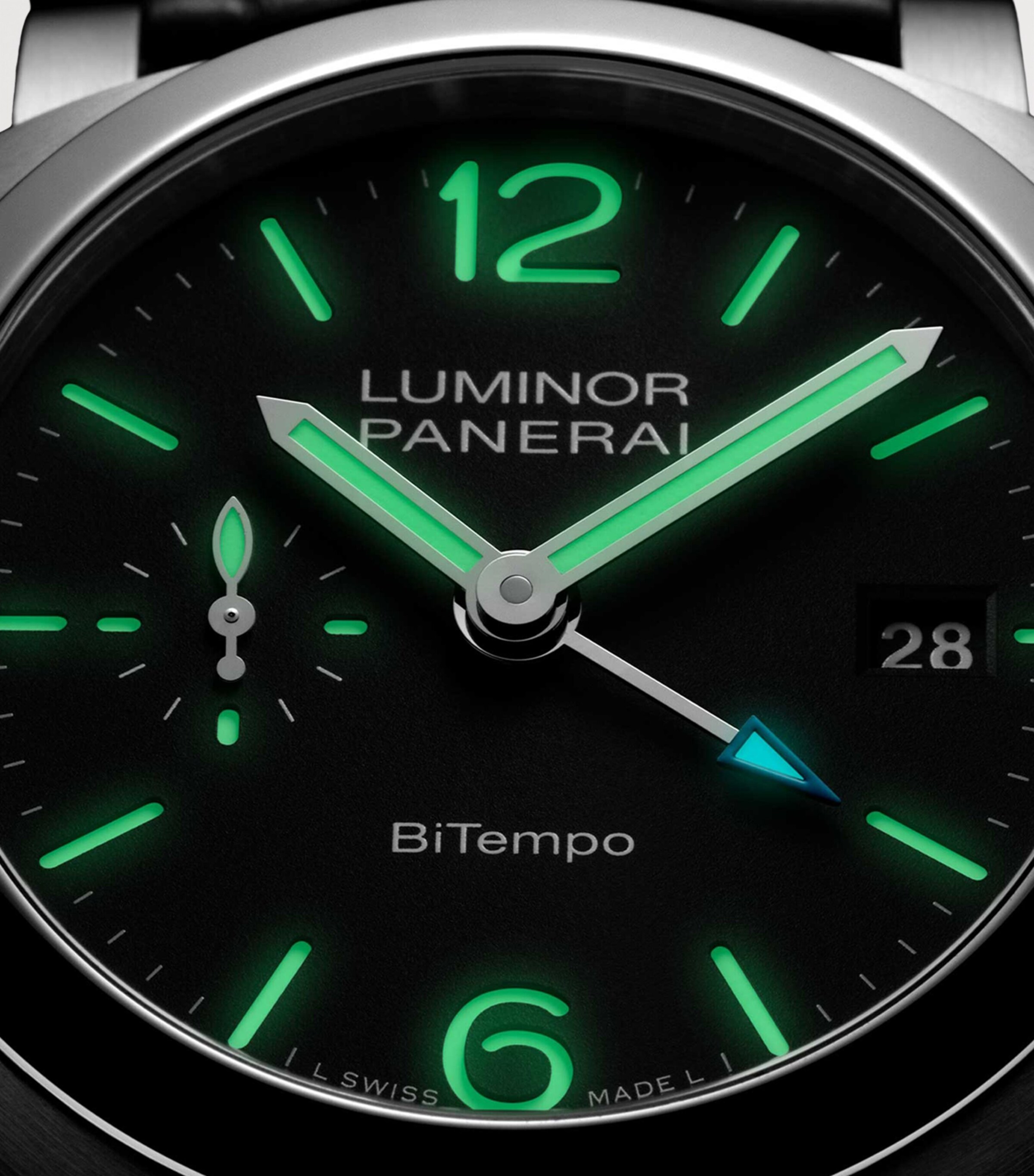 Panerai Stainless Steel Luminor Quaranta BiTempo Watch 40mm Black Image 4