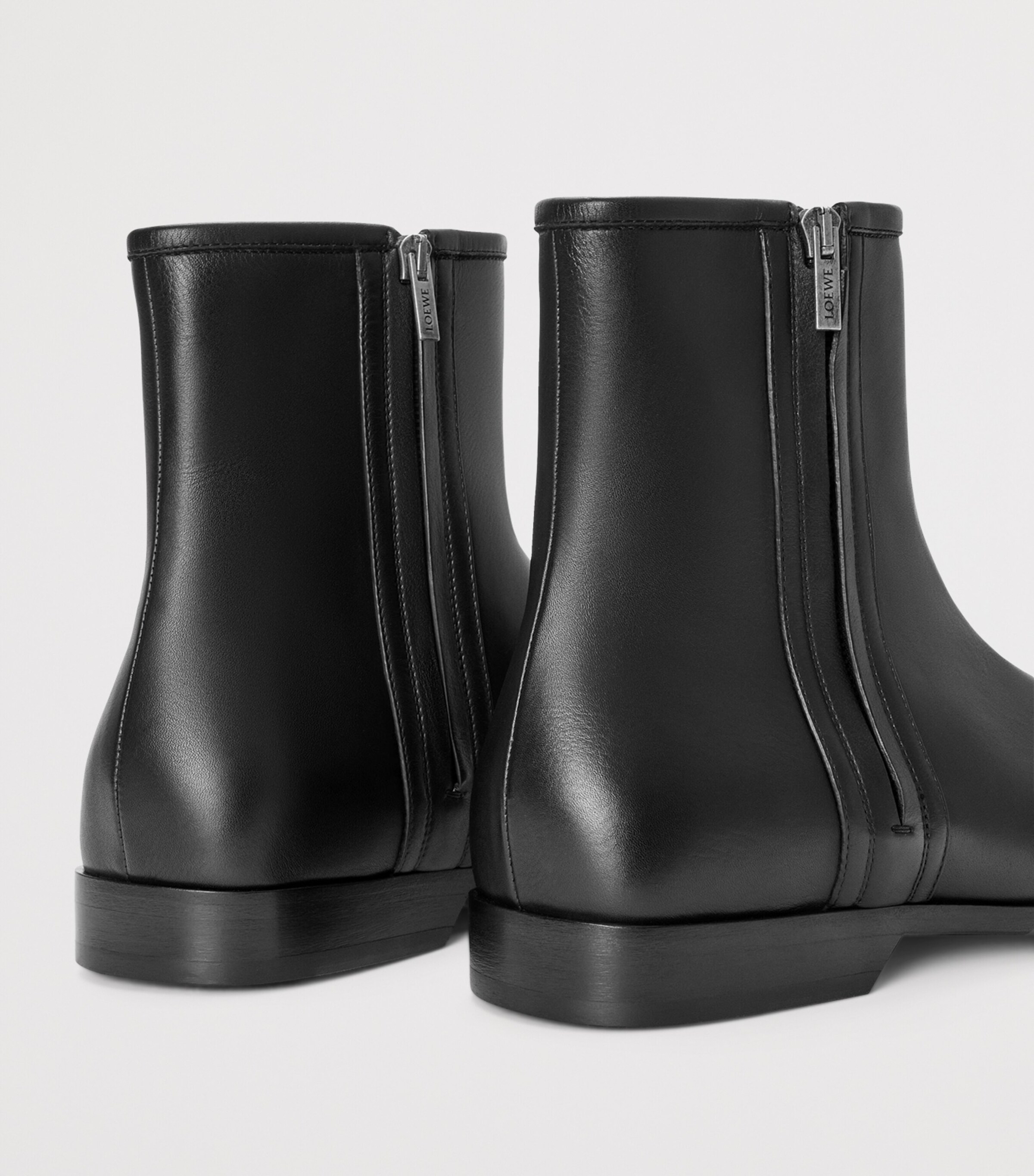 Leather Bobine Ankle Boots BLACK Image 5