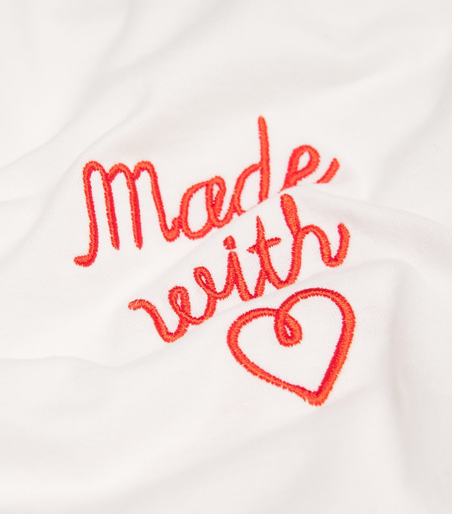 Cotton Embroidered T-Shirt WHITE Image 5