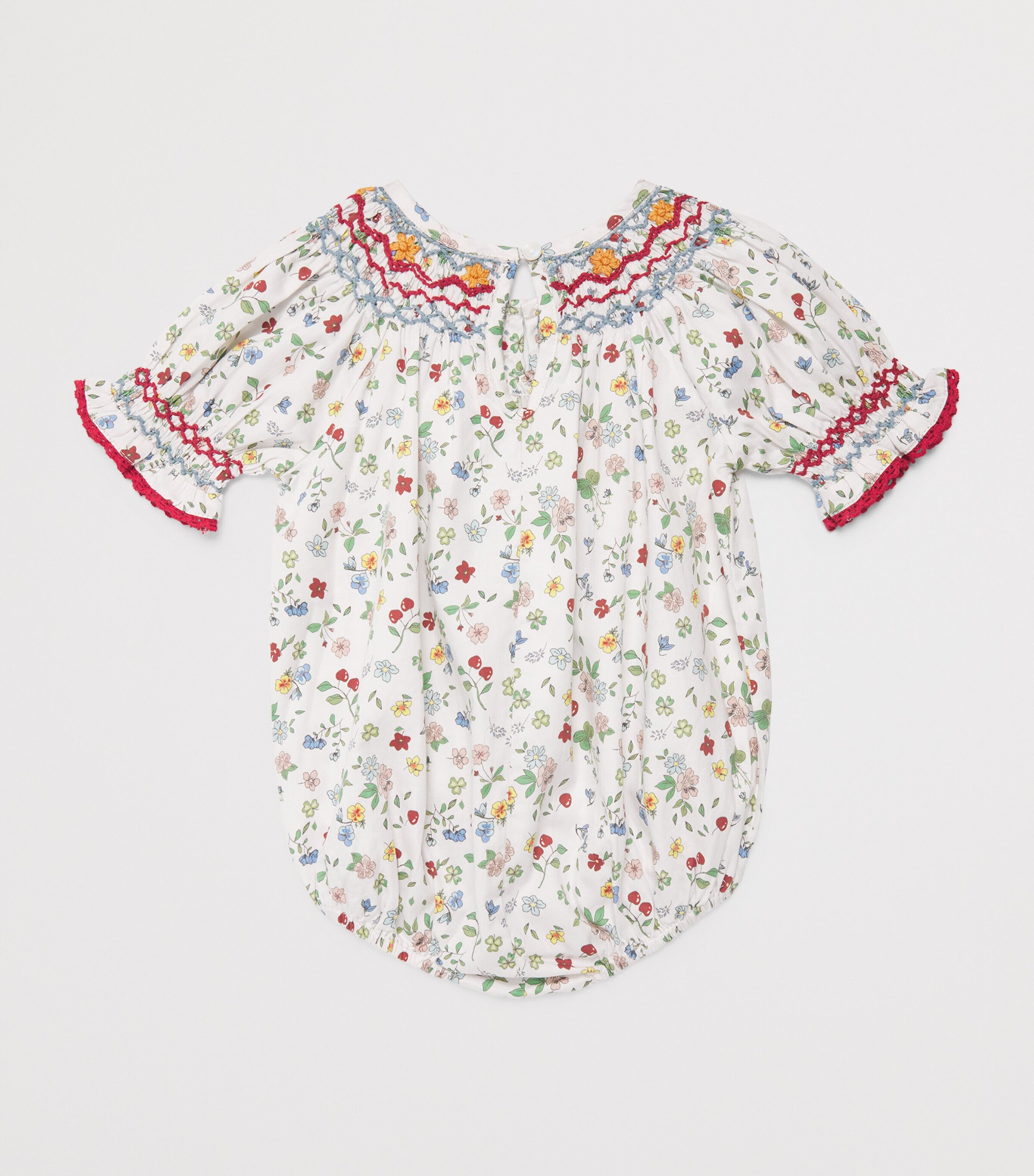 Shirley Bredal Cotton Smocked Madeline Bodysuit (3 Months - 3 Years) Tut Tutti Frutti Image 2