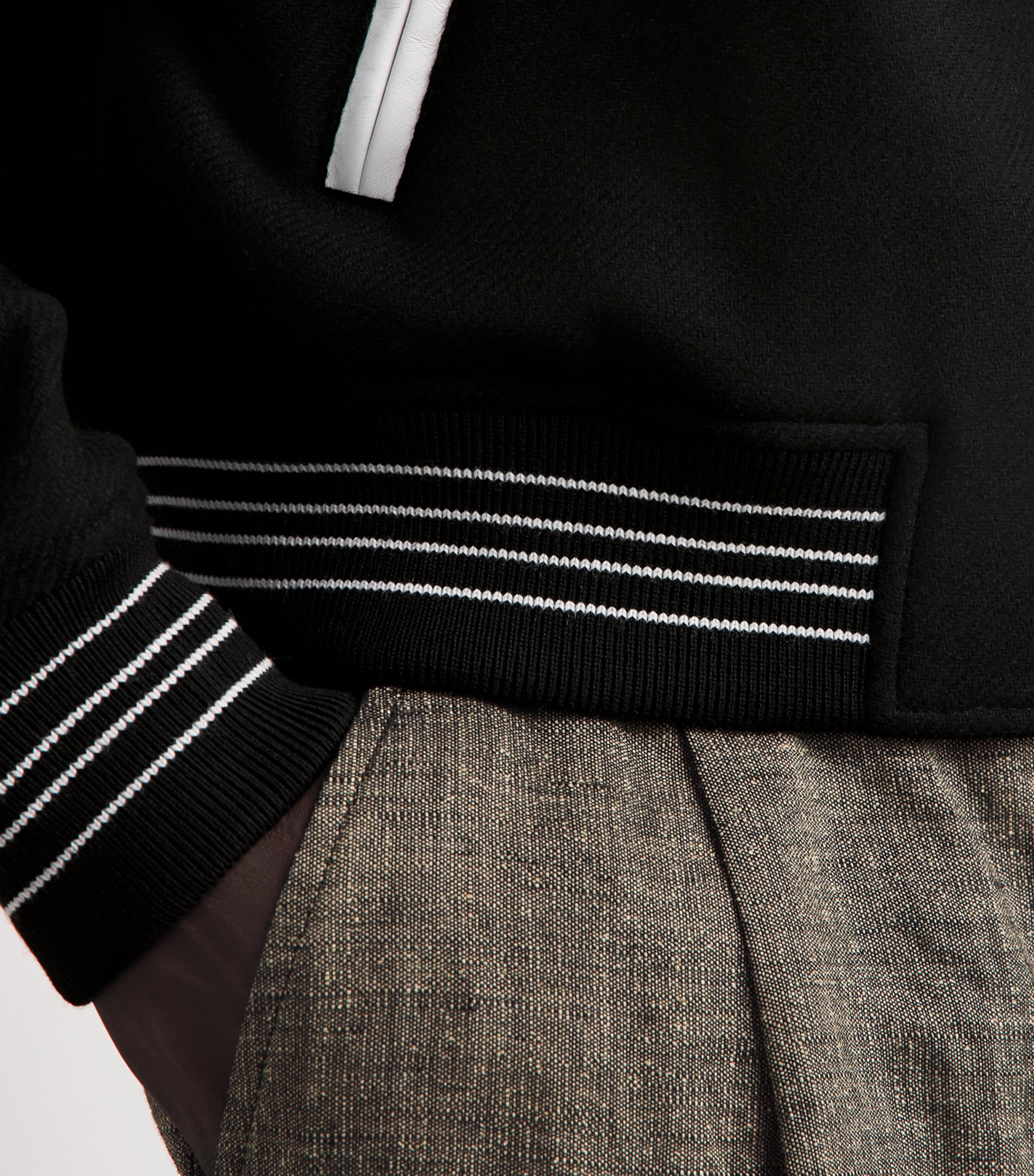 AMIRI Mens Wool Bones Varsity Jacket Black/white Image 3