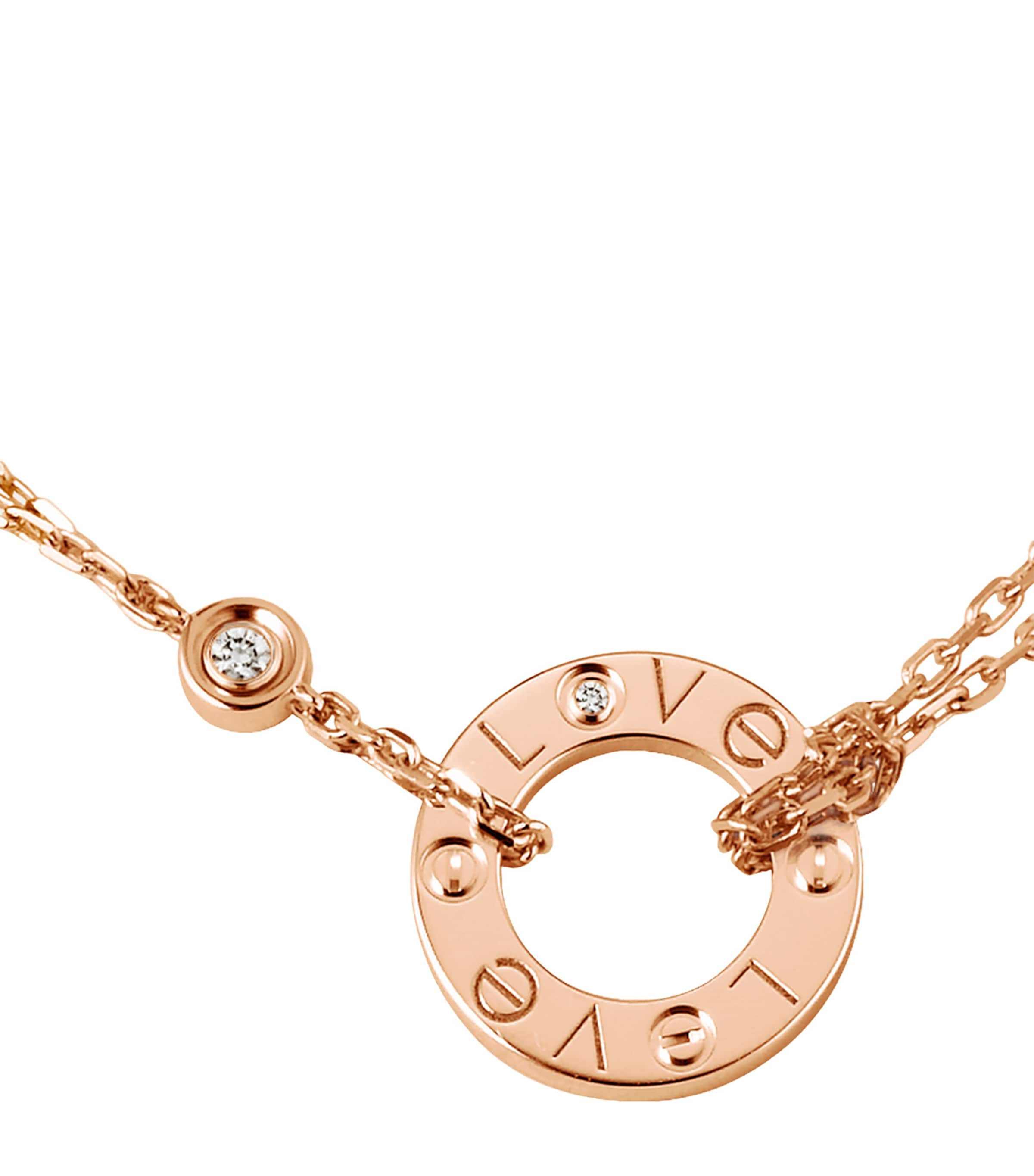Rose Gold and Diamond LOVE Necklace ROSE GOLD Image 7