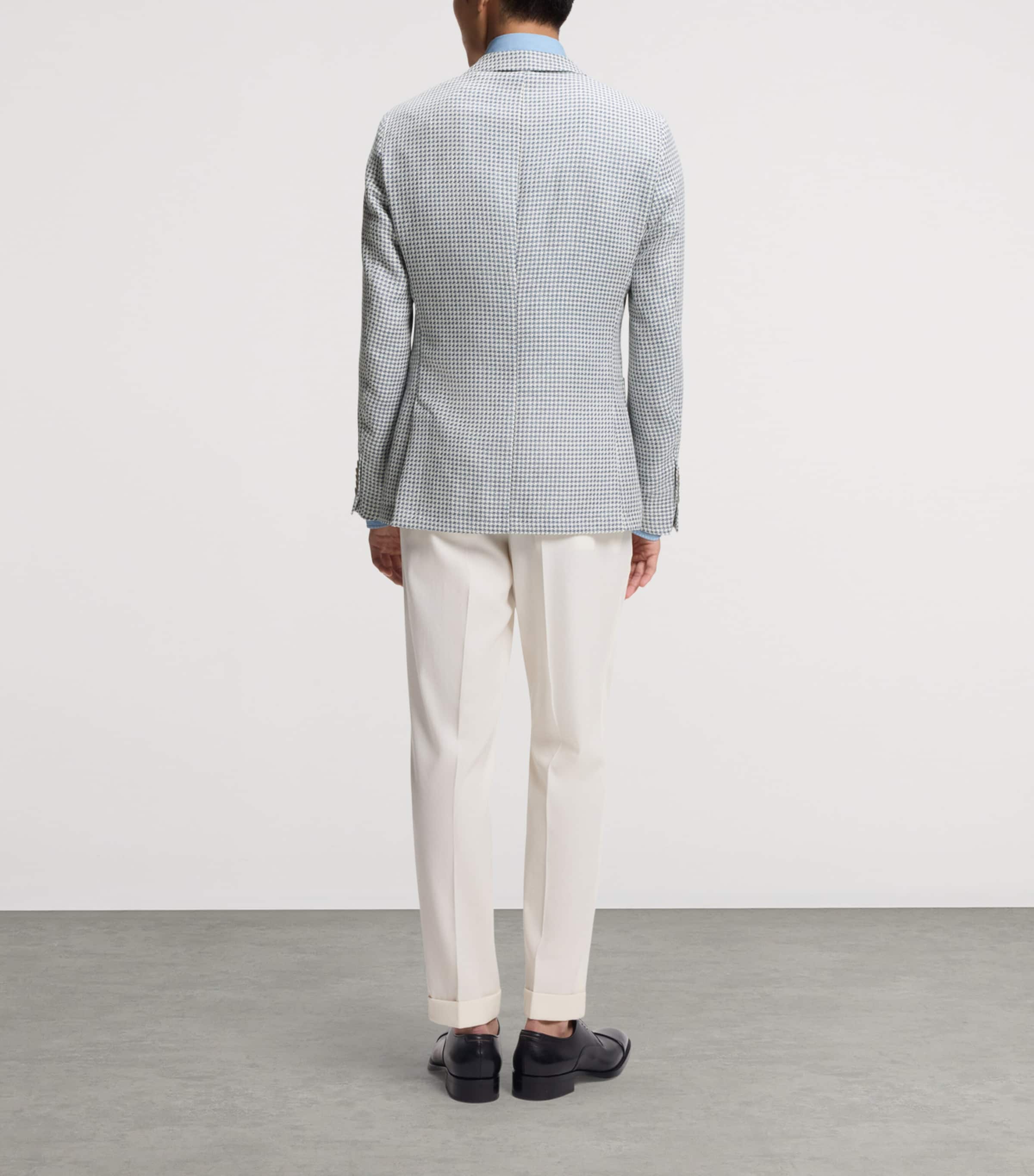 BOSS Mens Linen-Silk-Cotton Slim Blazer Image 3