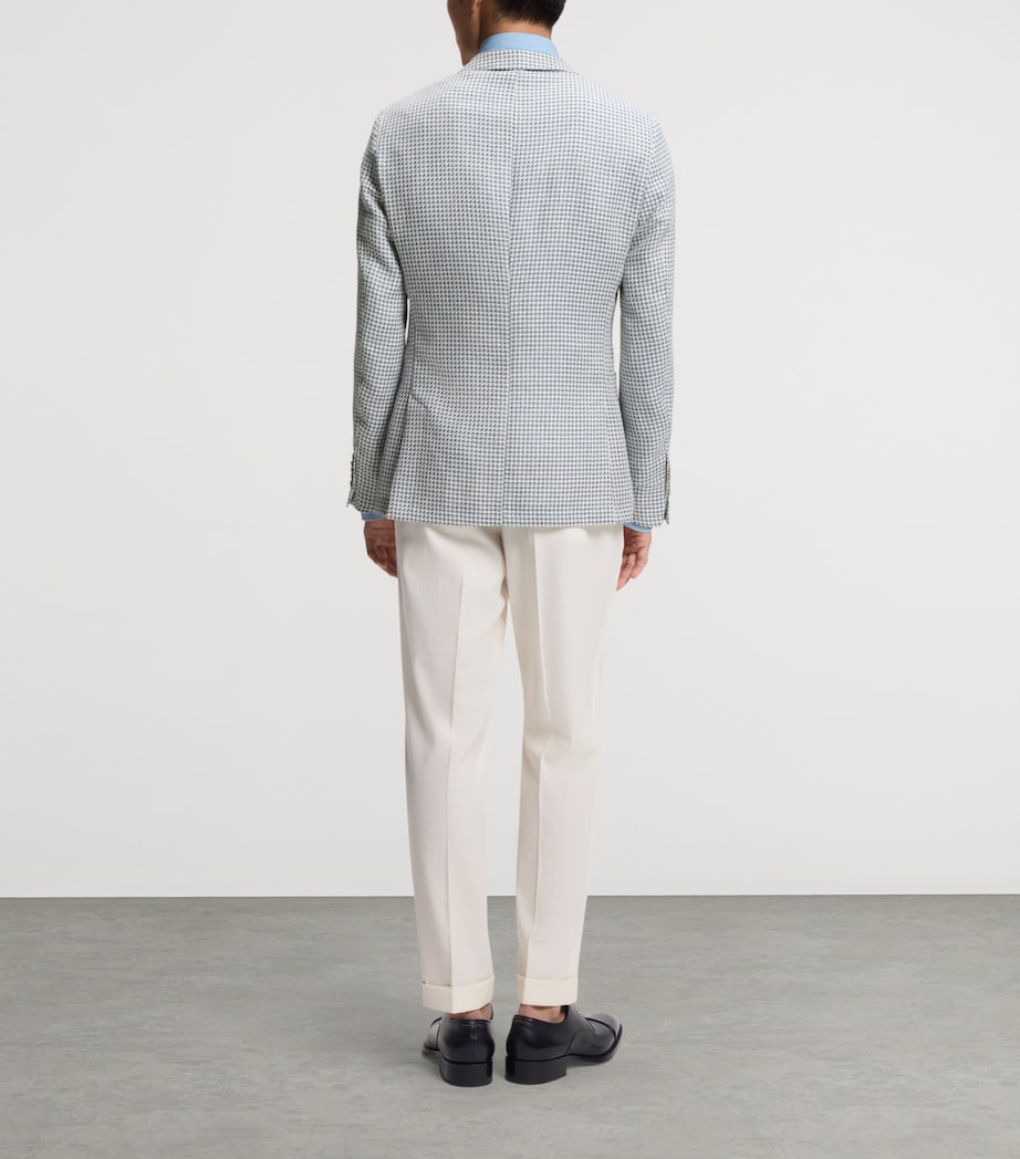 BOSS Mens Linen-Silk-Cotton Slim Blazer Image 3
