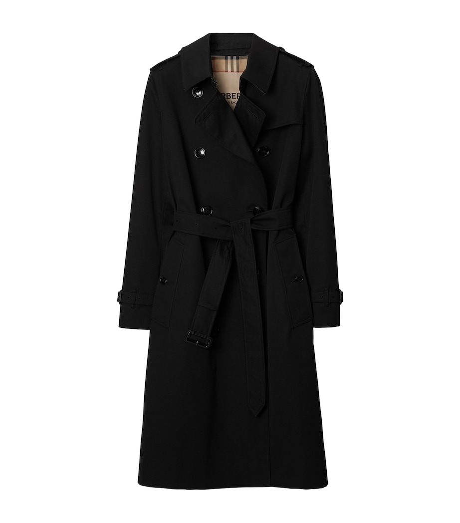 Gabardine Kensington Long Trench Coat BLACK Image 1