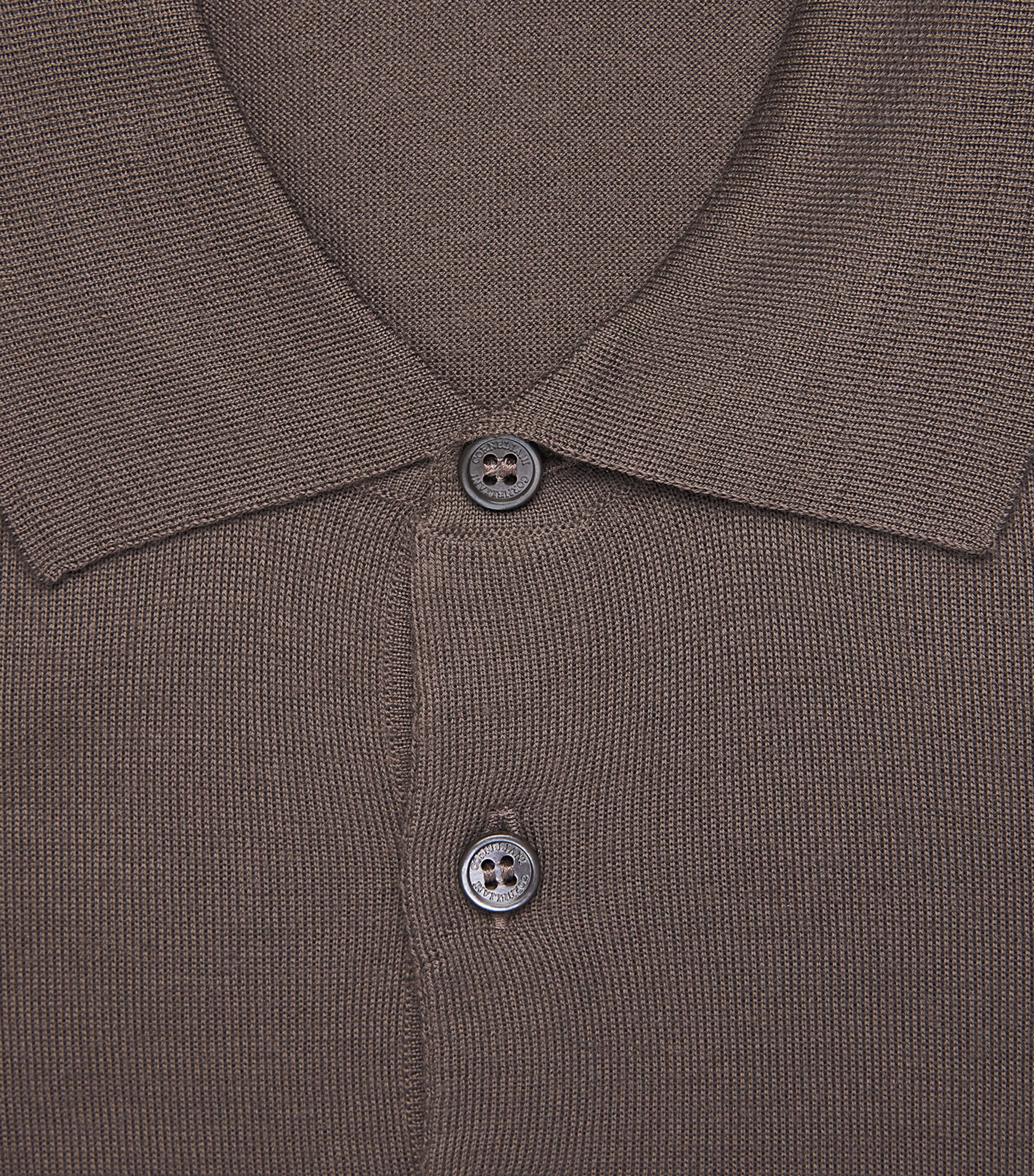Corneliani Mens Wool Polo Shirt Brown Image 6