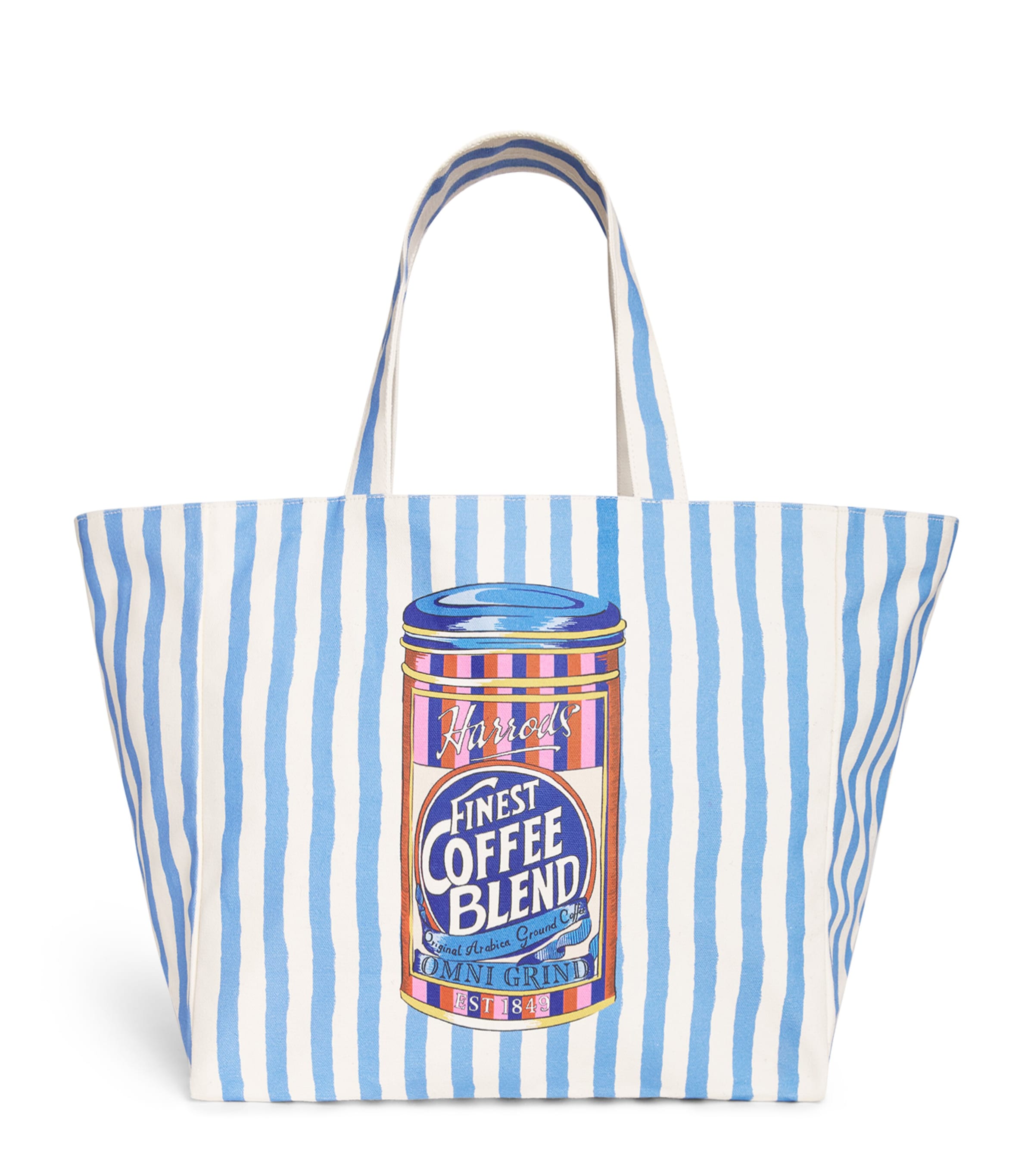 Harrods Cotton Canvas Coffee Tote Bag Neutral Image 1