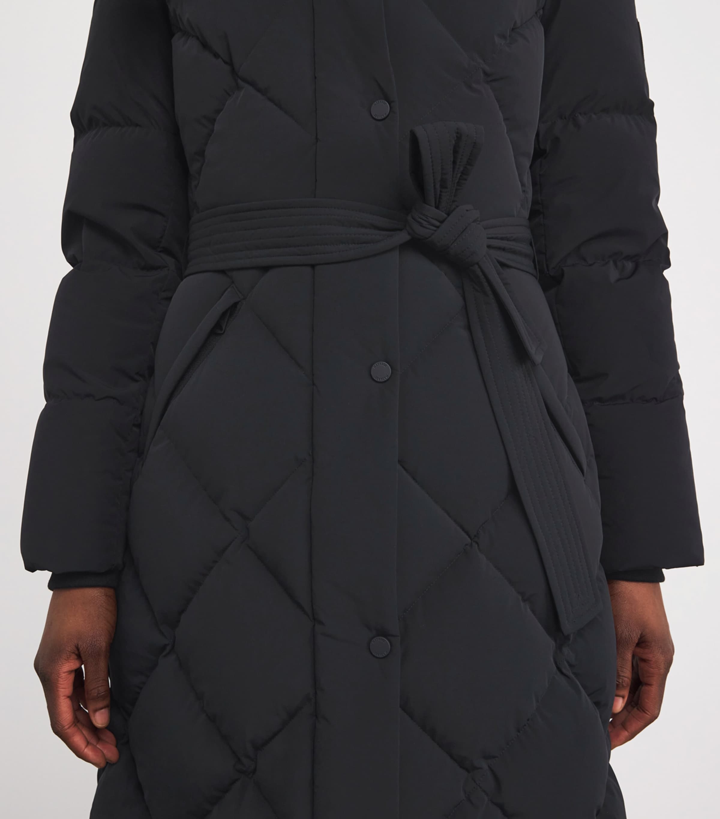 Quilted Layered Laurella Puffer Coat C0001 BLACK Image 6