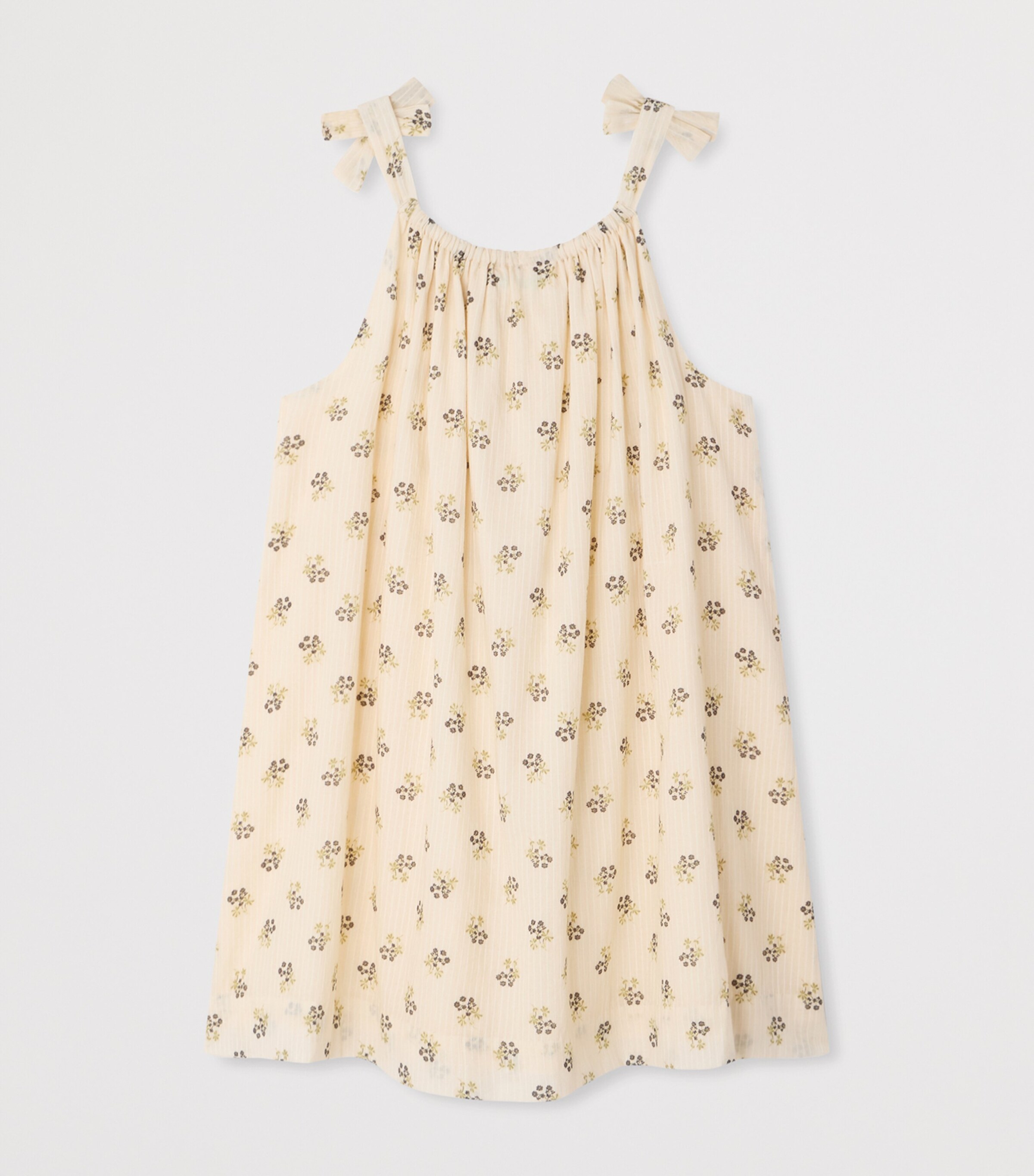 Bonpoint Cotton Floral Summer Dress (10-14 Years) Fleurs Ecru Image 2