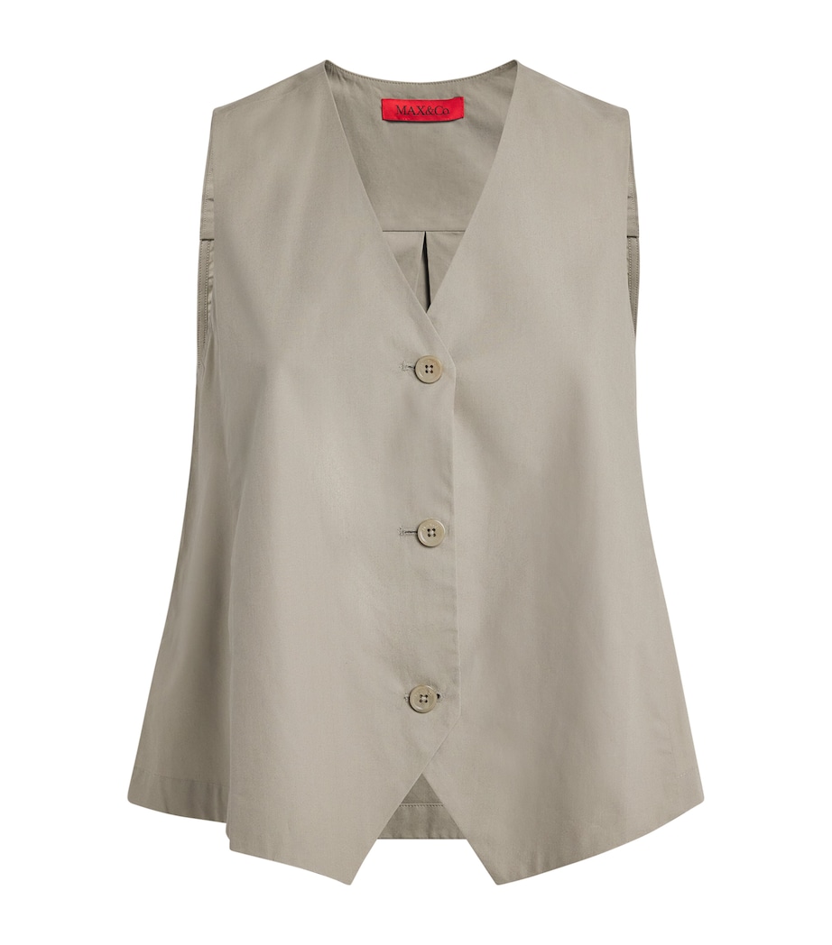 Cotton Woven Waistcoat SAGE Image 1