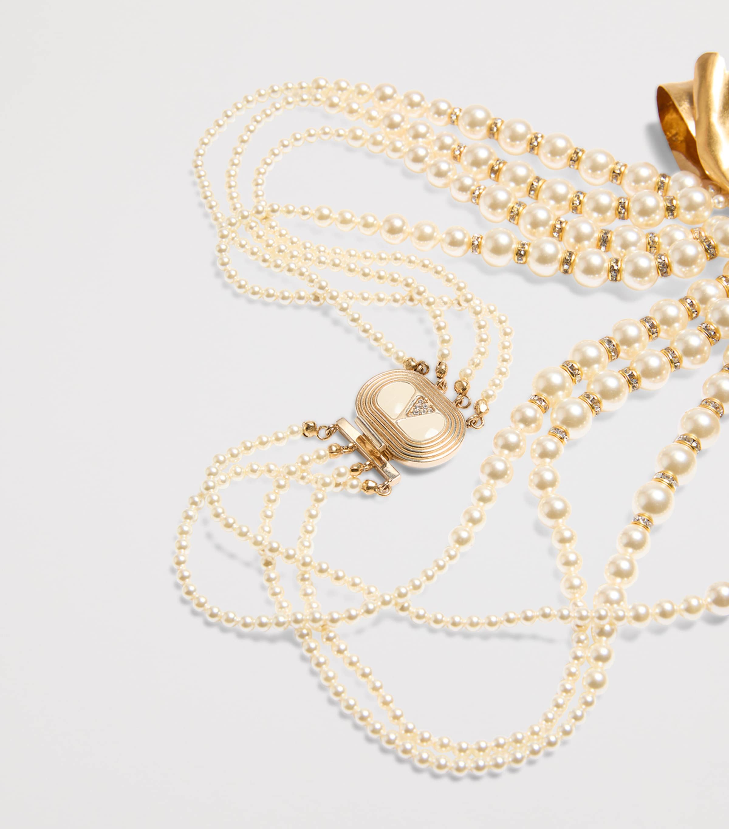 Faux Pearl Trop Chou Layered Necklace 9P8 Image 5