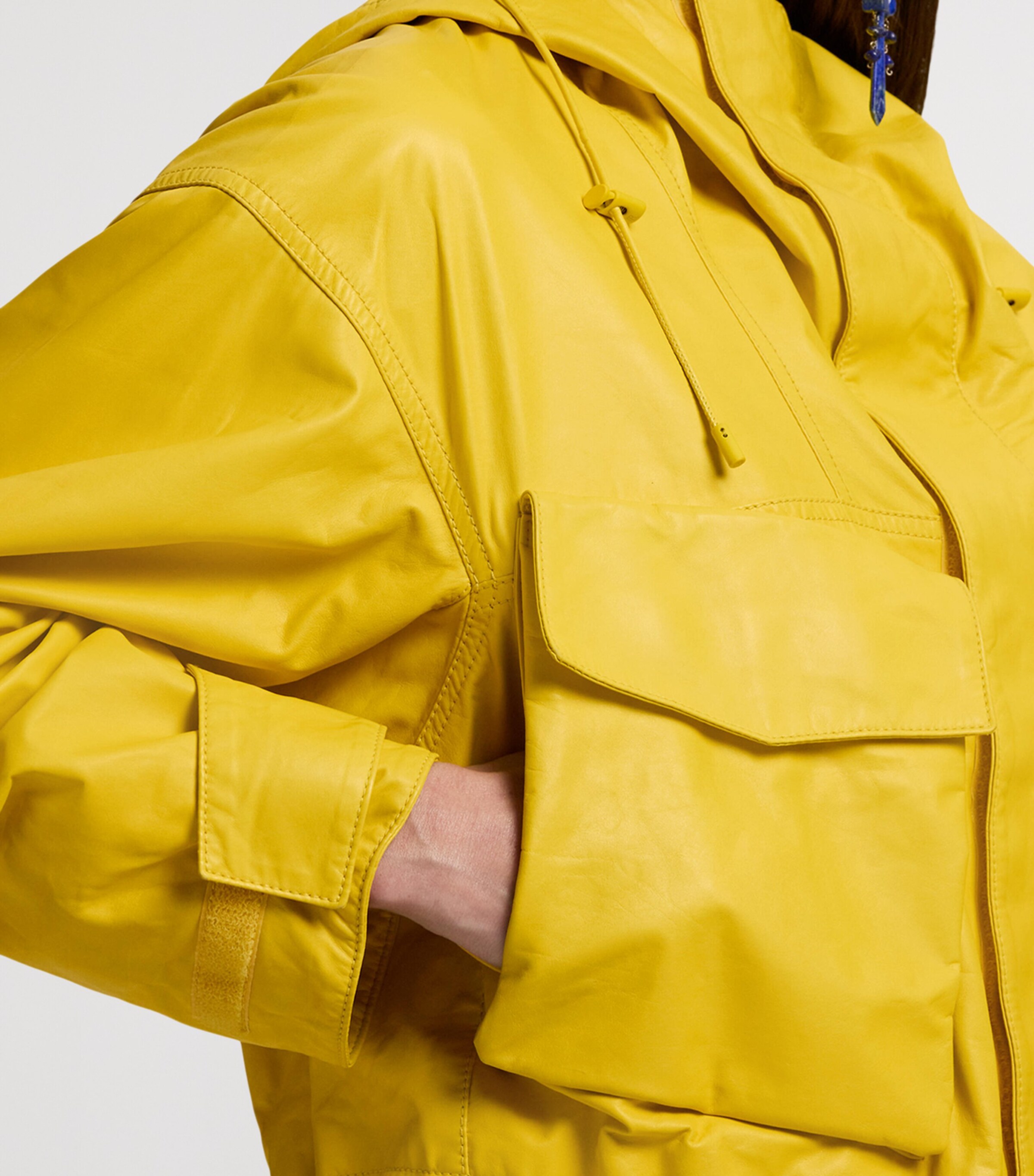 Ferra Cropped Calfskin Jacket YELLOW Image 12