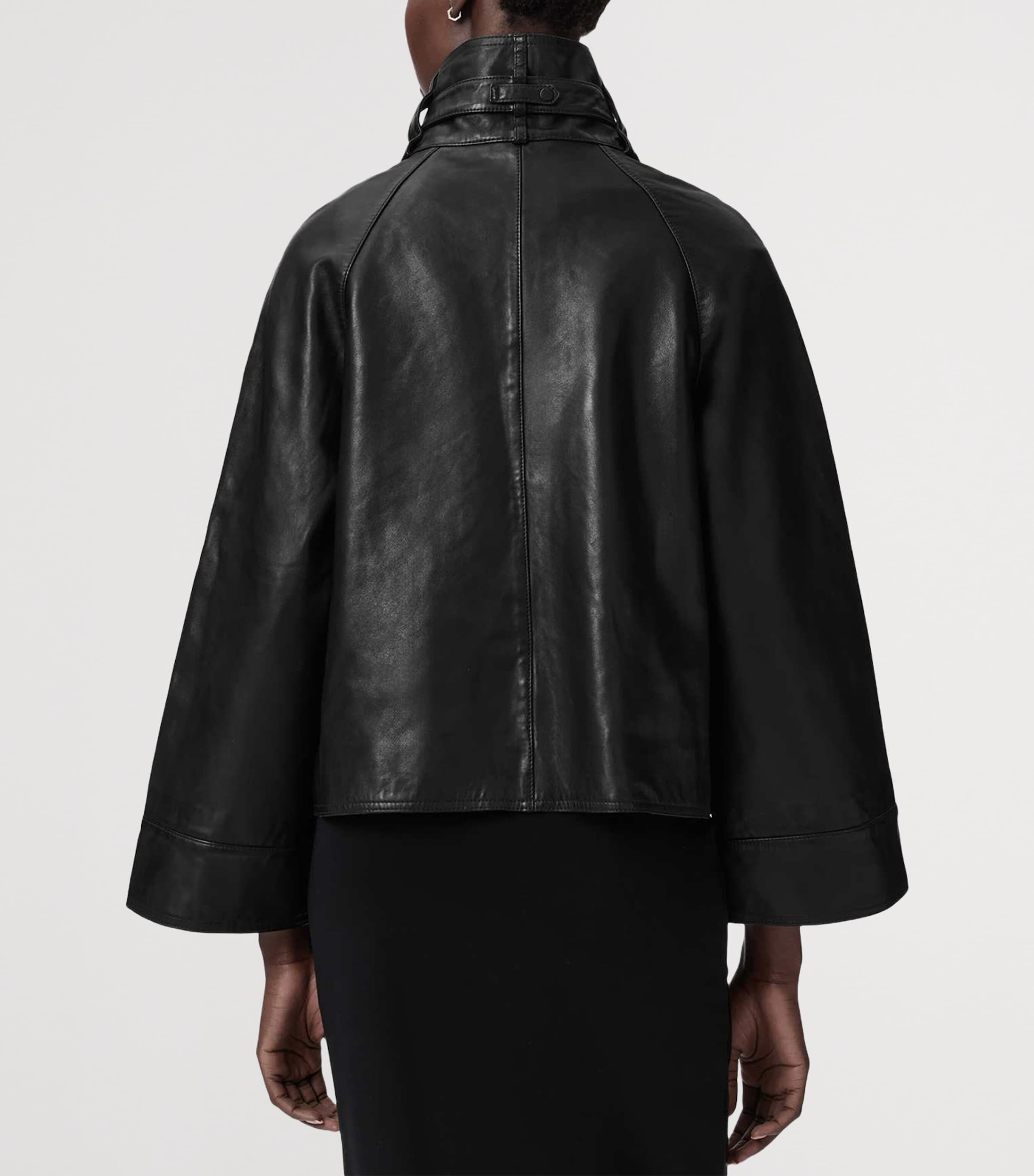AllSaints Womens Leather Rhodes Jacket Black Image 4