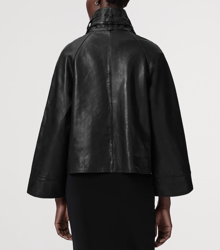AllSaints Womens Leather Rhodes Jacket Black Image 4