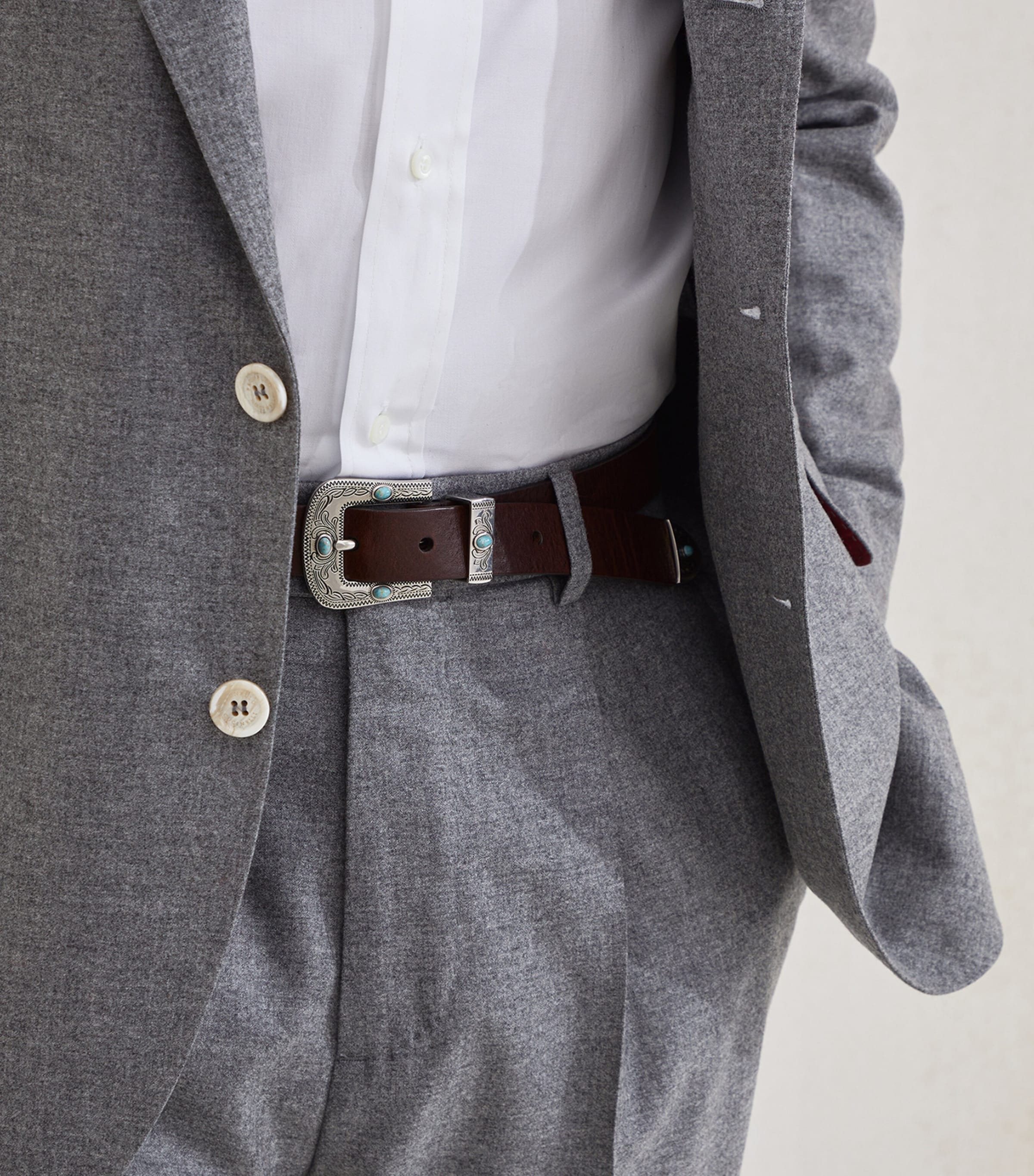 Calfskin Western Belt C5497 Image 2