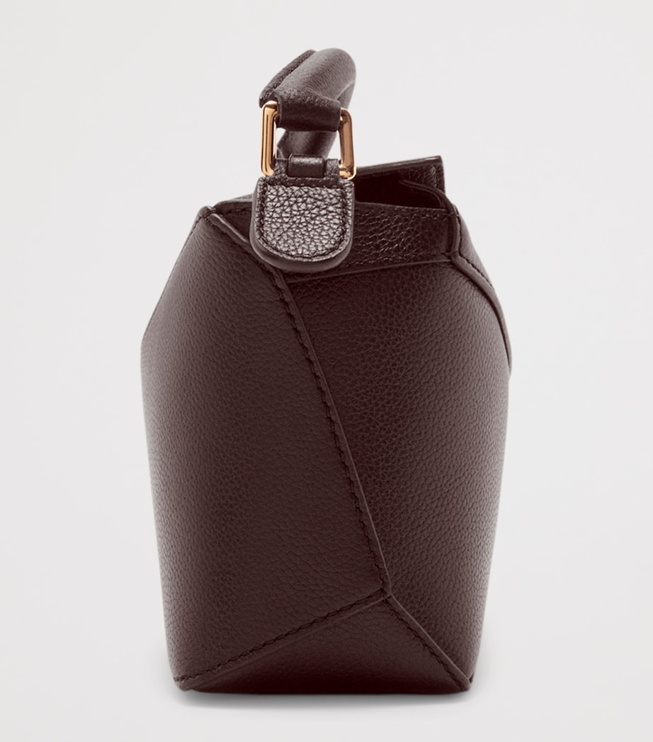 LOEWE Mini Leather Puzzle Top-Handle Bag Dark Chestnut Image 4