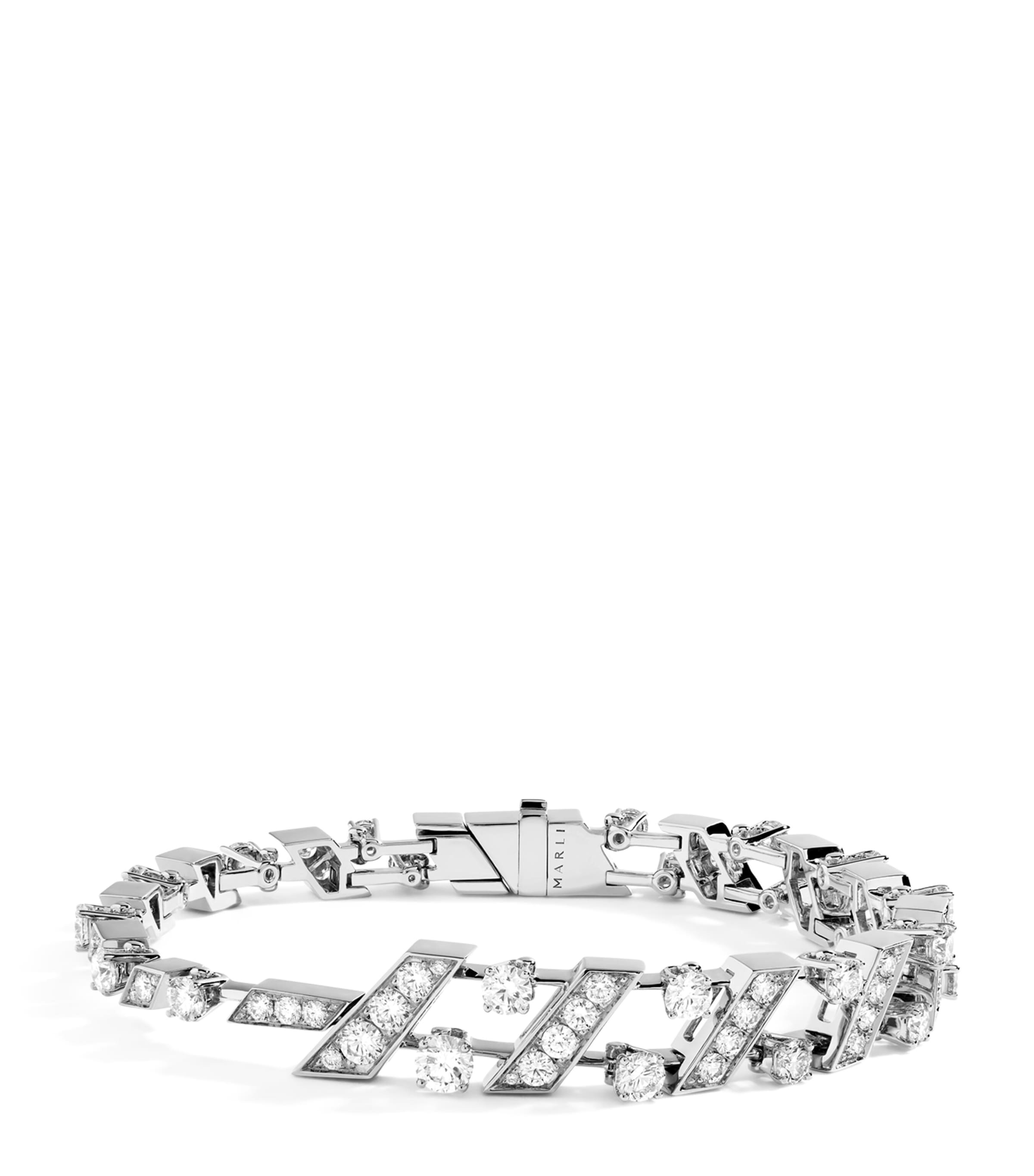 Marli New York White Gold And Diamond Fifth Avenue Bracelet In Metallic