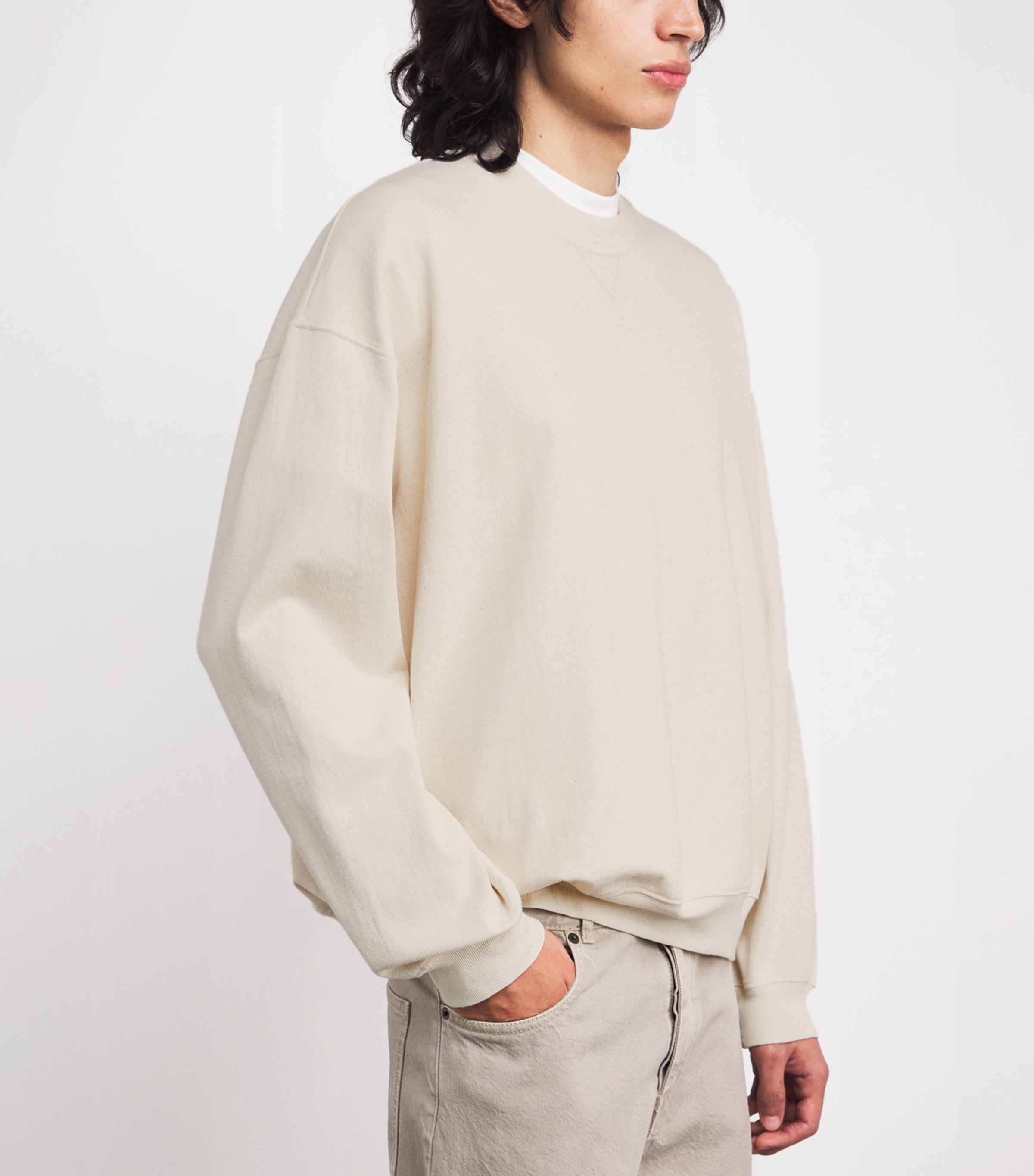 The Row Mens Pacey Cotton Sweatshirt Ivory Image 3