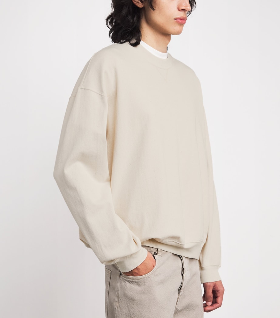 The Row Mens Pacey Cotton Sweatshirt Ivory Image 3