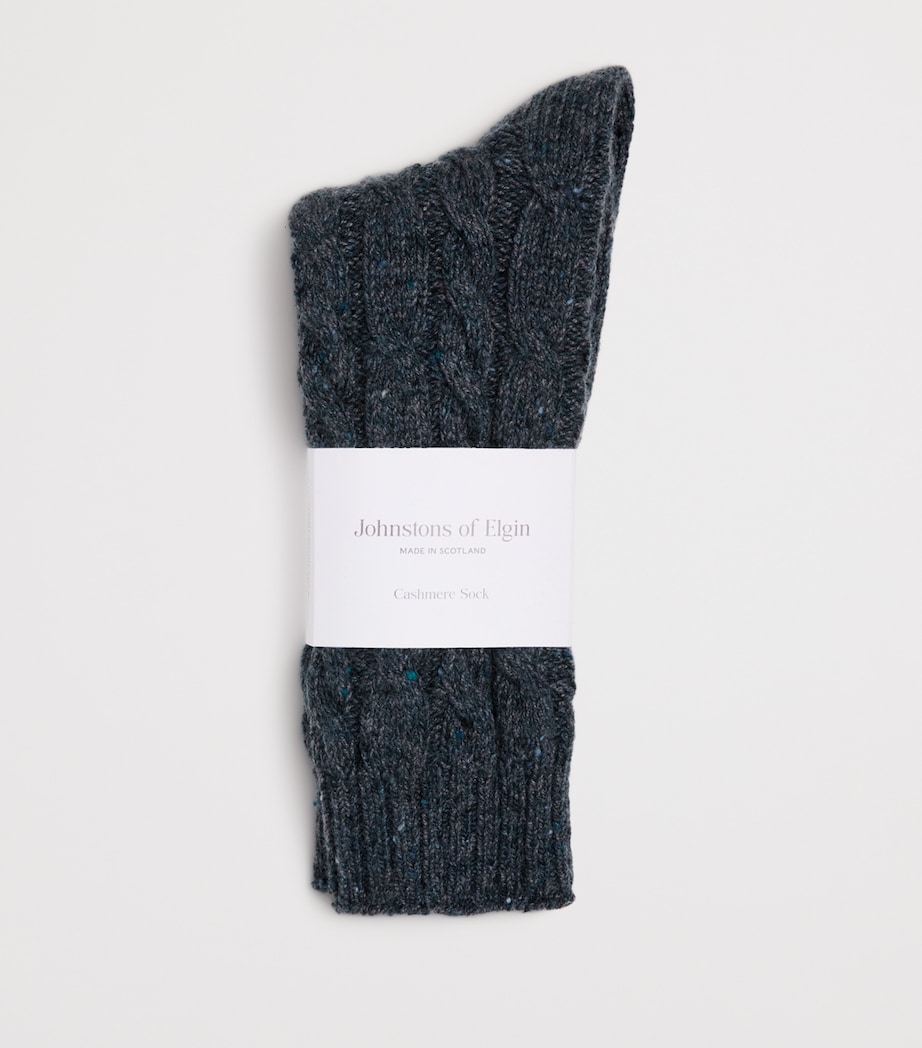 Donegal Cashmere Cable-Knit Socks 006336 STORM DONEGAL Image 2