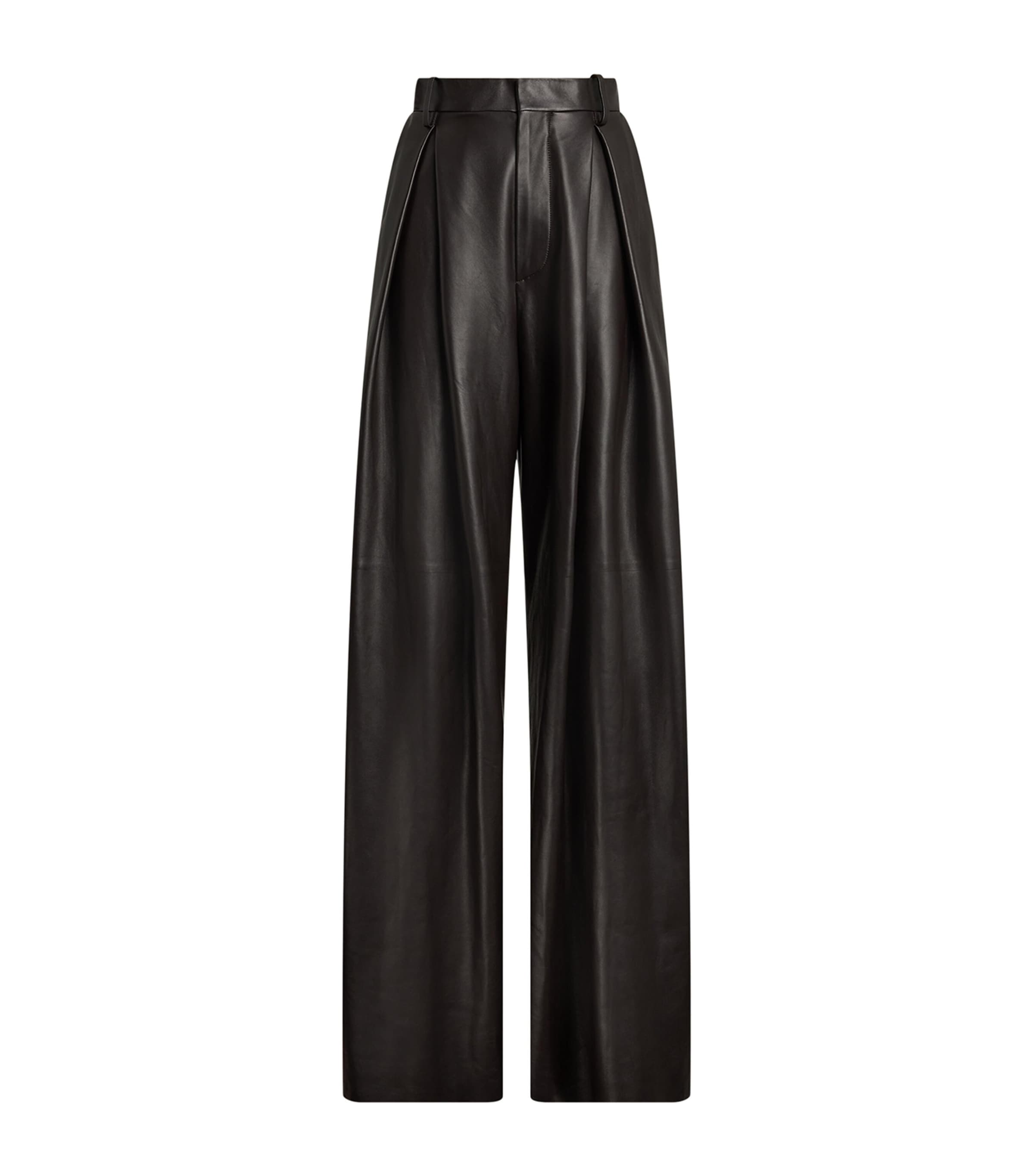 Ralph Lauren Lambskin Kelsie Trousers In Brown