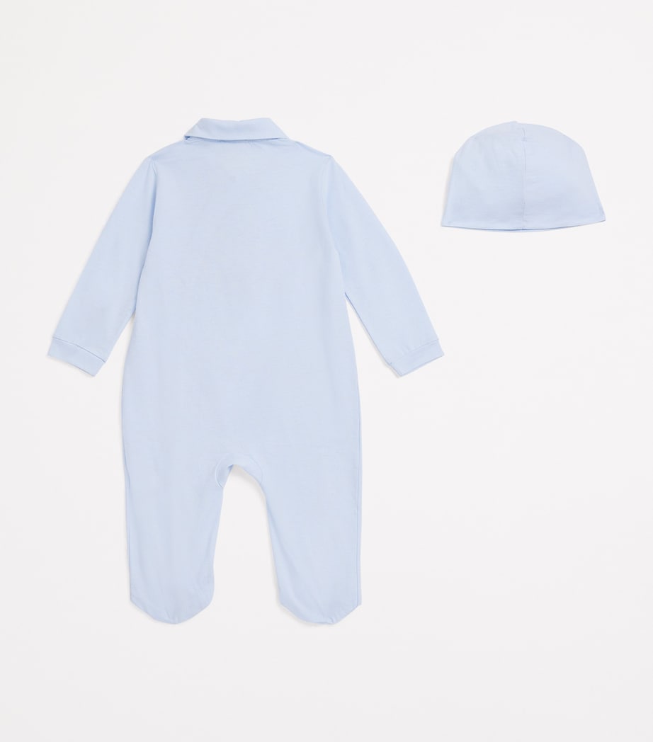 Cotton Bear All-In-One and Hat Gift Set (3-9 Months) YXE LIGHT BLUE Image 2