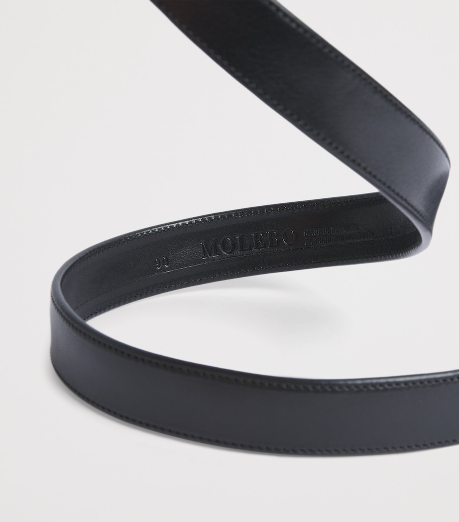 Molebo Leather Rose Buckle Western Belt Black Leather Image 5