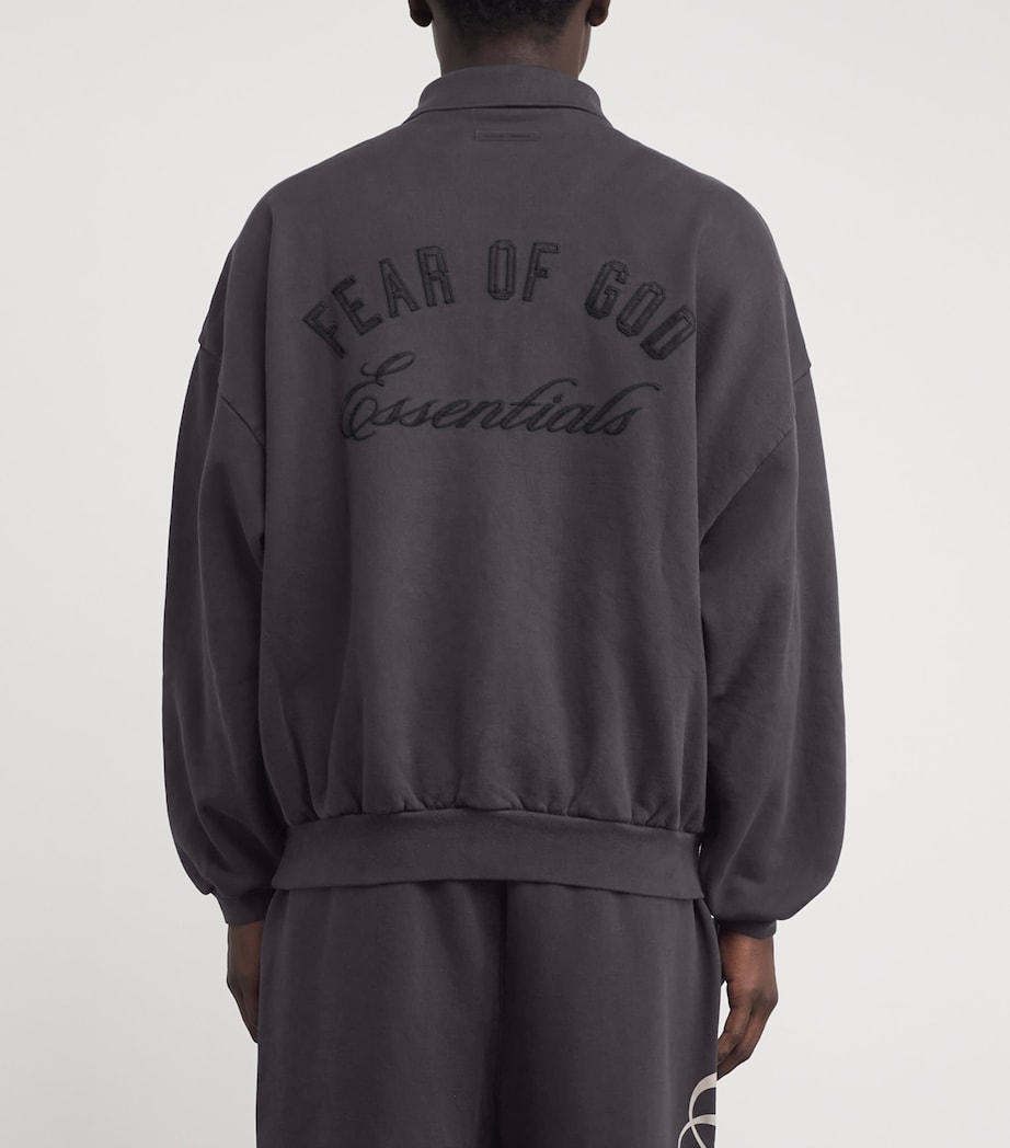 Cotton Script Polo Sweatshirt VINTAGE BLACK Image 4