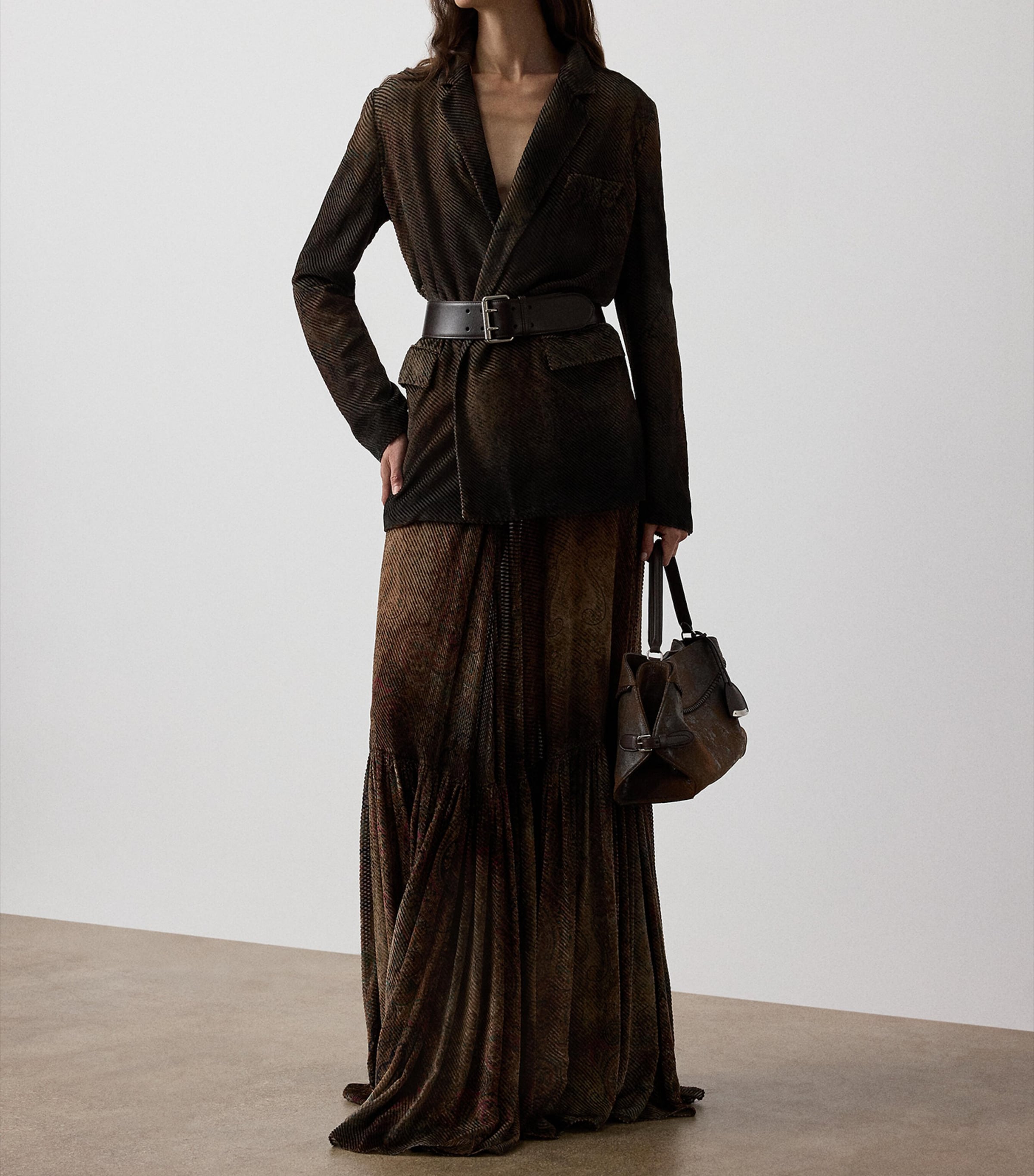 Velvet Devoré Carlita Maxi Skirt COGNAC MULTI Image 5