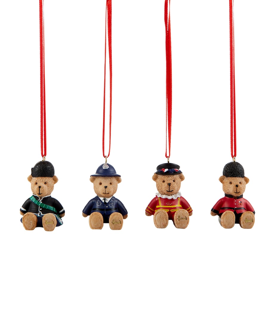 London Bear Tree Decorations (Set of 4) RED Image 1