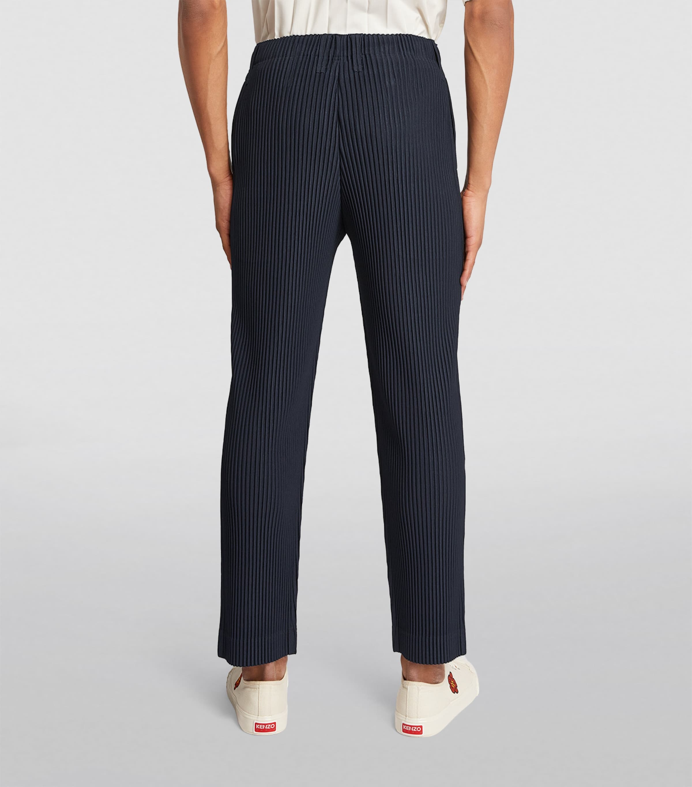 Homme Plissé Issey Miyake Navy Pleated Straight Trousers | Harrods US