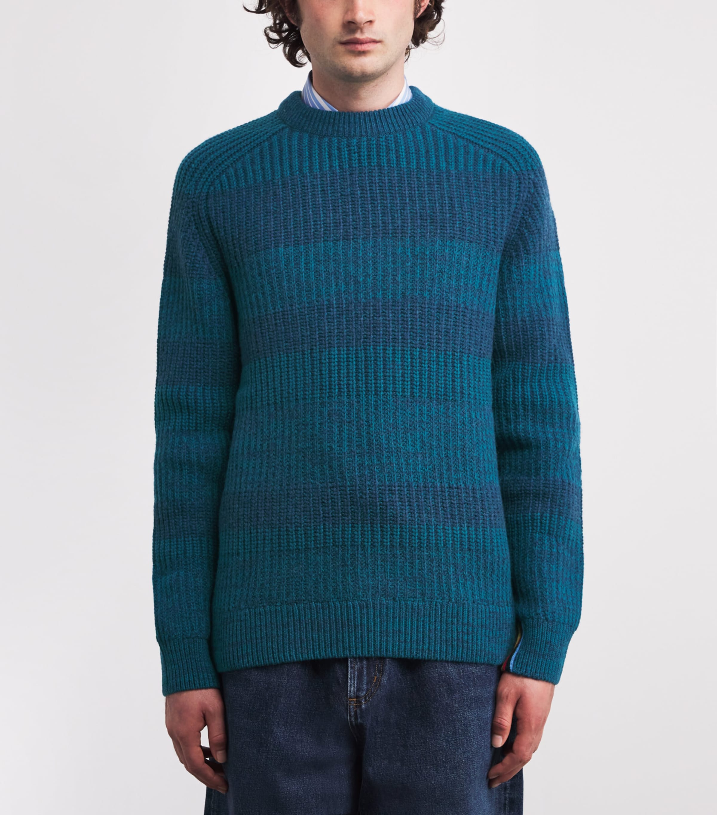 x Paul Smith Wool Saddle Sweater ROSETTE BLUE Image 3