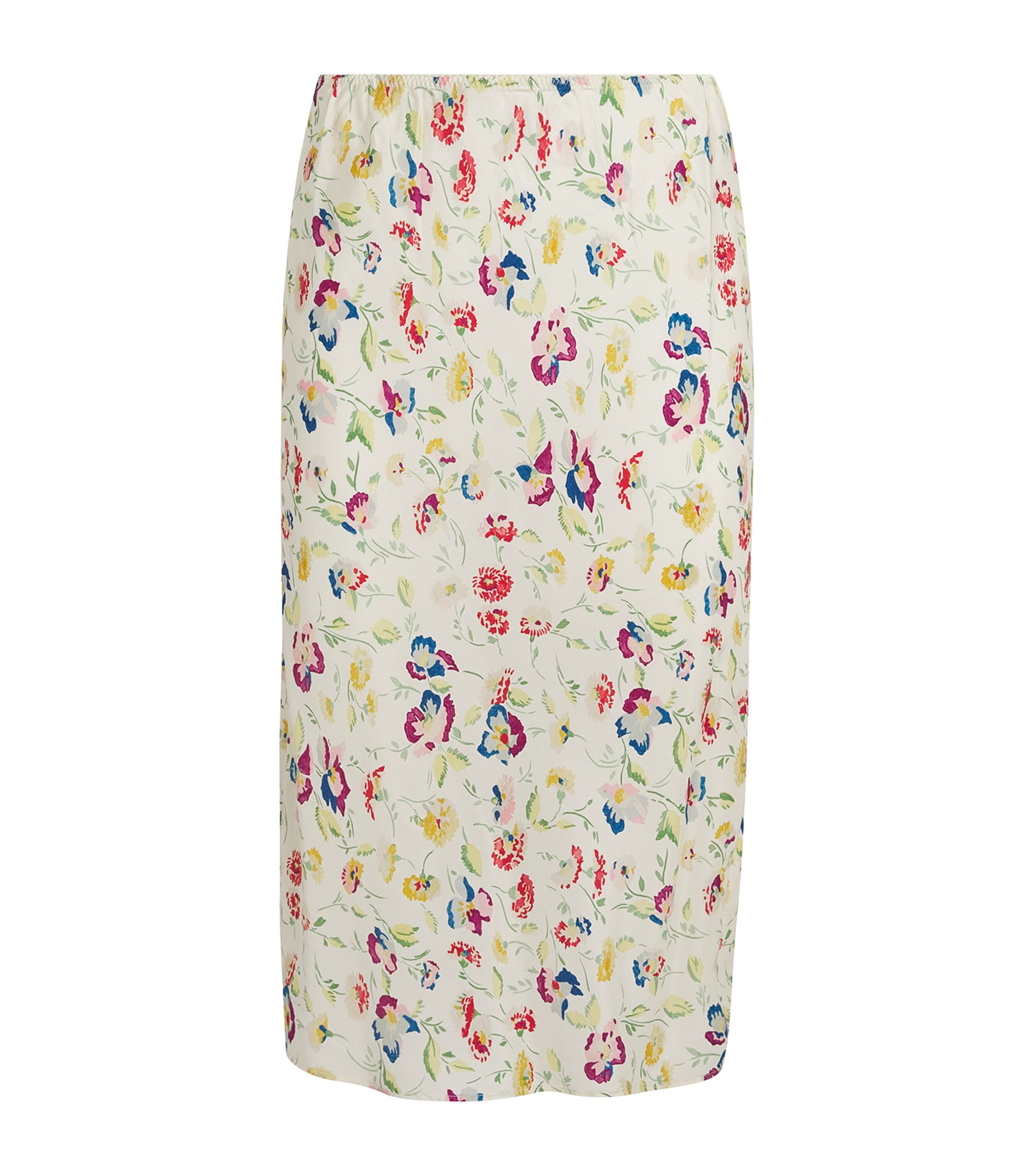 Doen Silk-blend Satin Elowette Midi Skirt In Multi