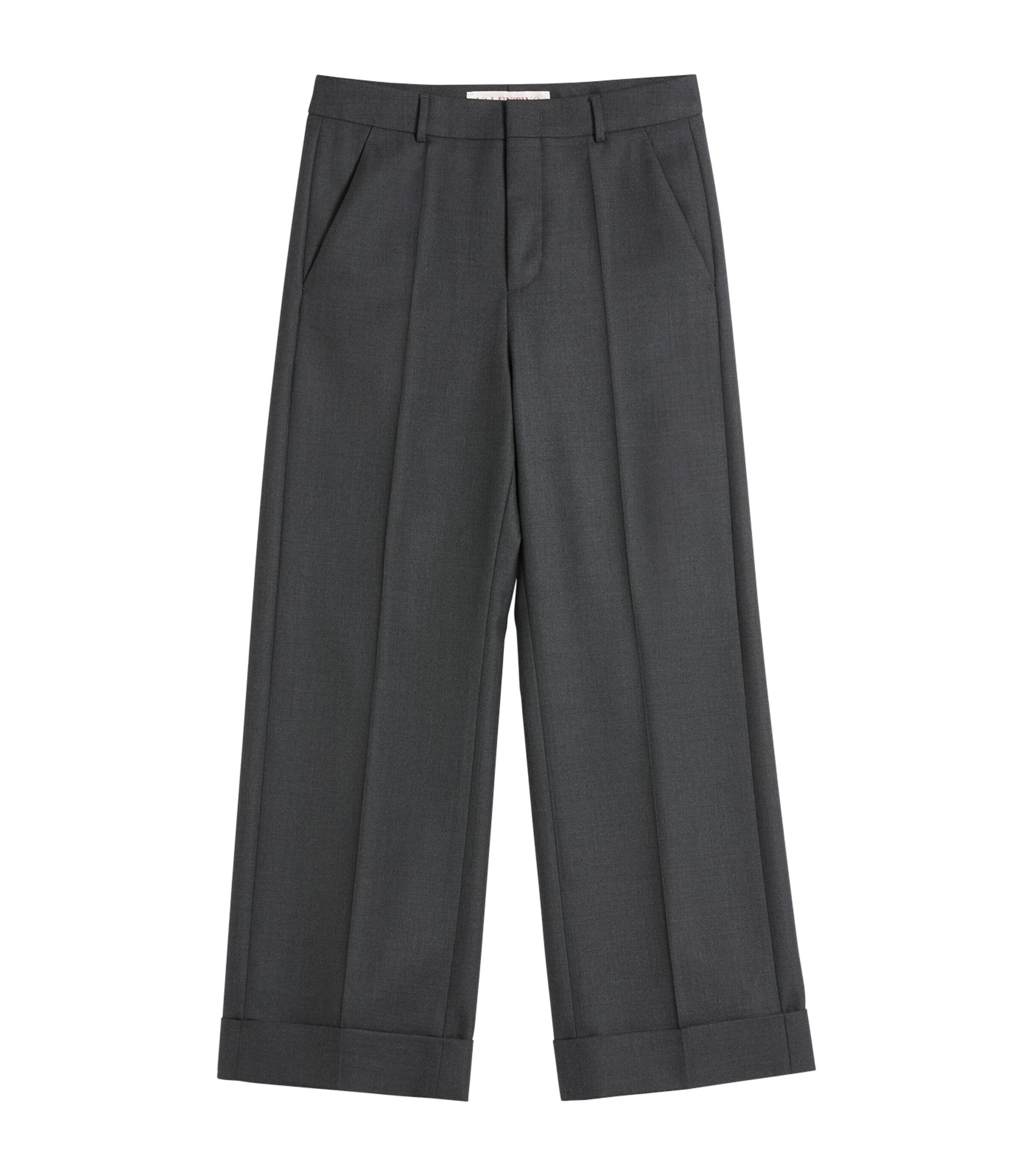 Virgin Wool Wide-Leg Trousers 7KC Image 1