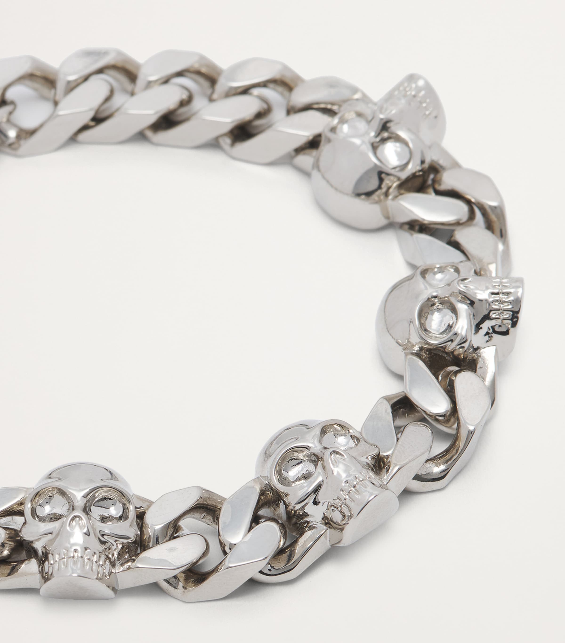 Palladium-Plated Skull Chain Bracelet 0926 Image 3