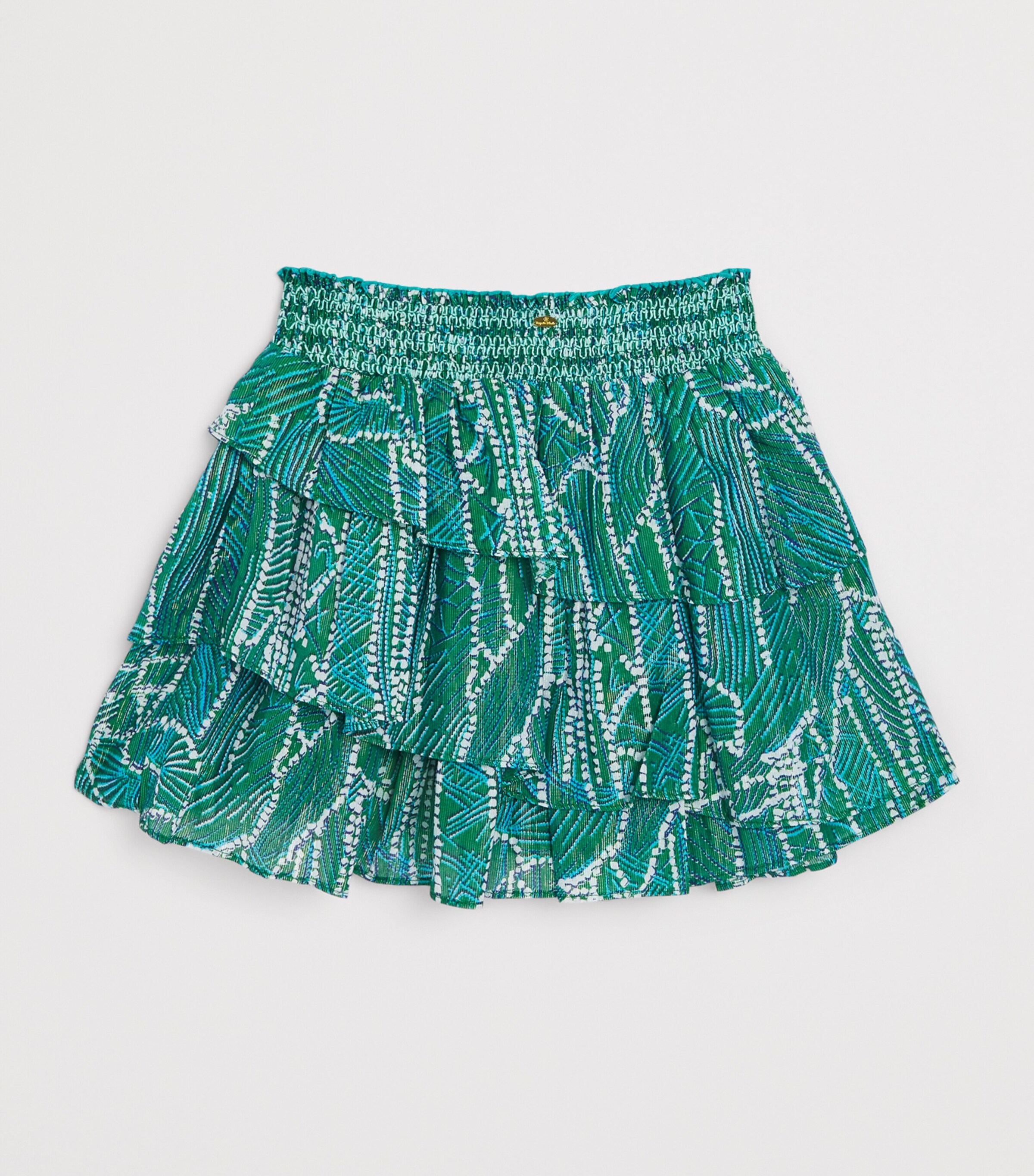 Poupette St Barth Kids Tiered Lilas Mini Skirt (4-12 Years) Green Akoya Image 2