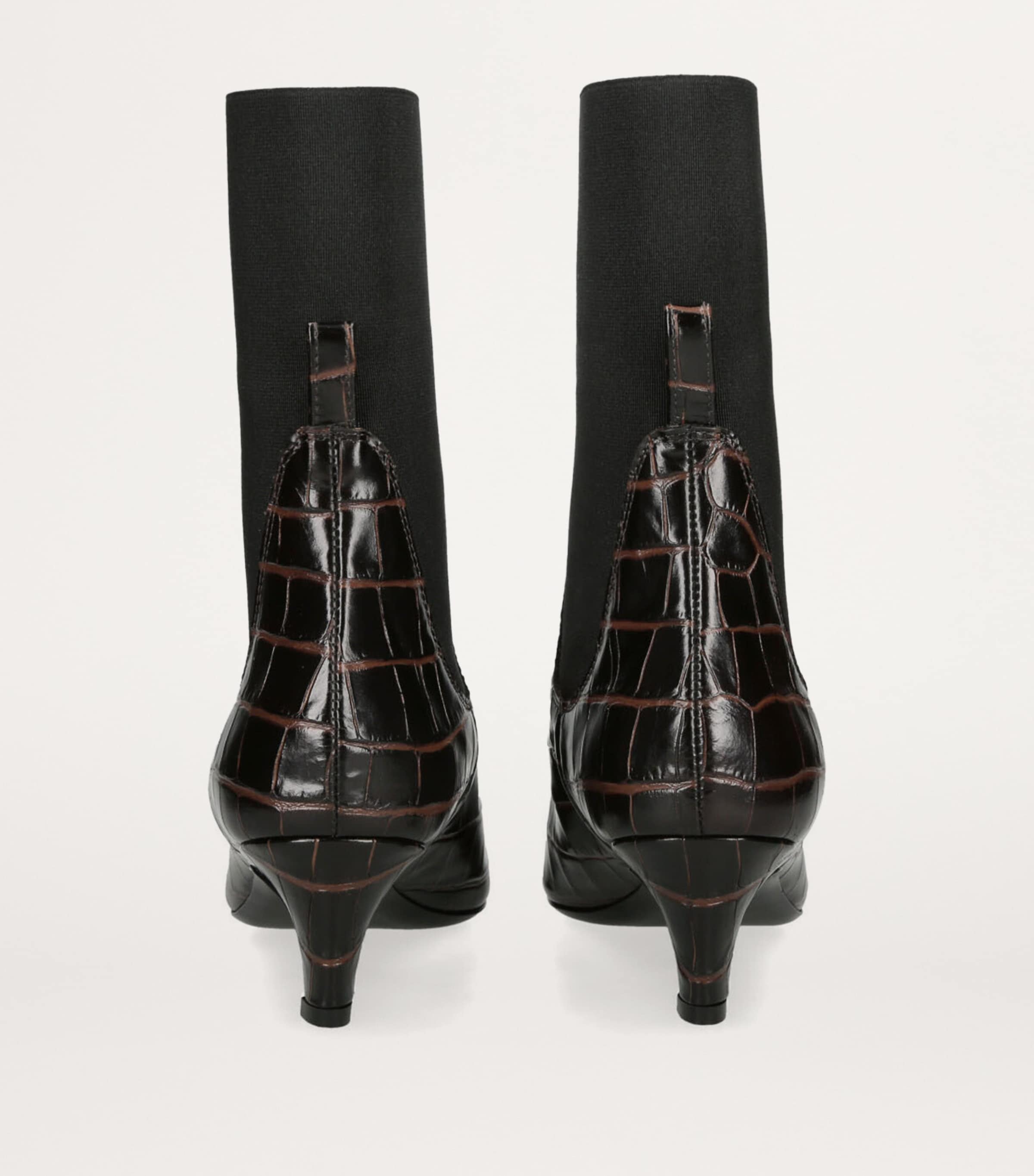 Leather The Midi Heel Boots 50 DARK BROWN Image 2