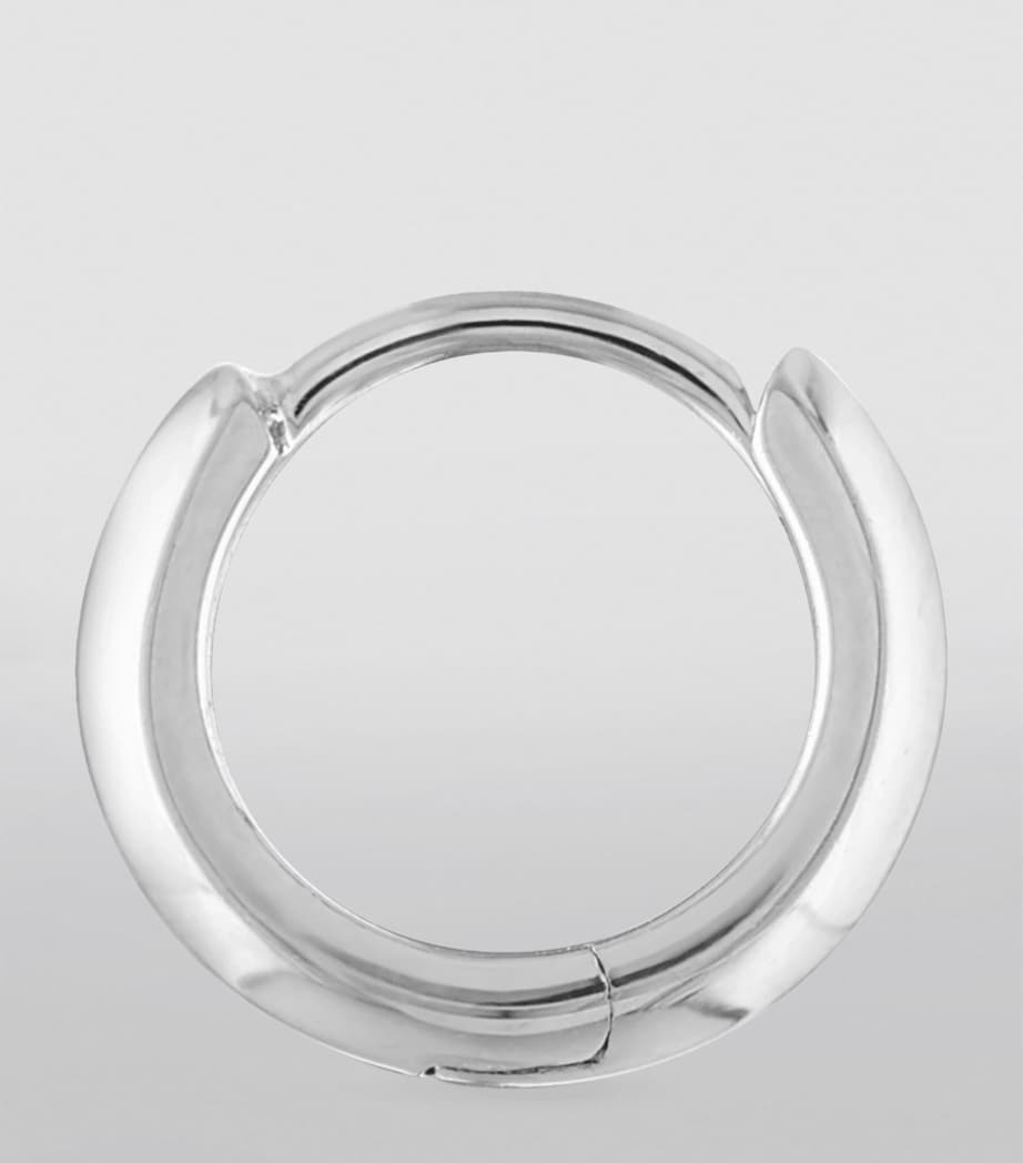 Faceted Metal Vertex Single Hoop Earring (6.5mm) WHITE GOLD Image 3