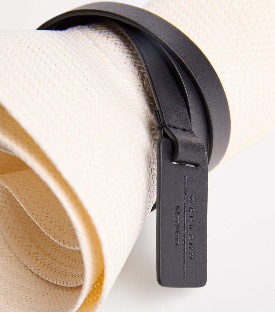 Weekend Max Mara Leather-Band Fedora Hat Milk Image 4