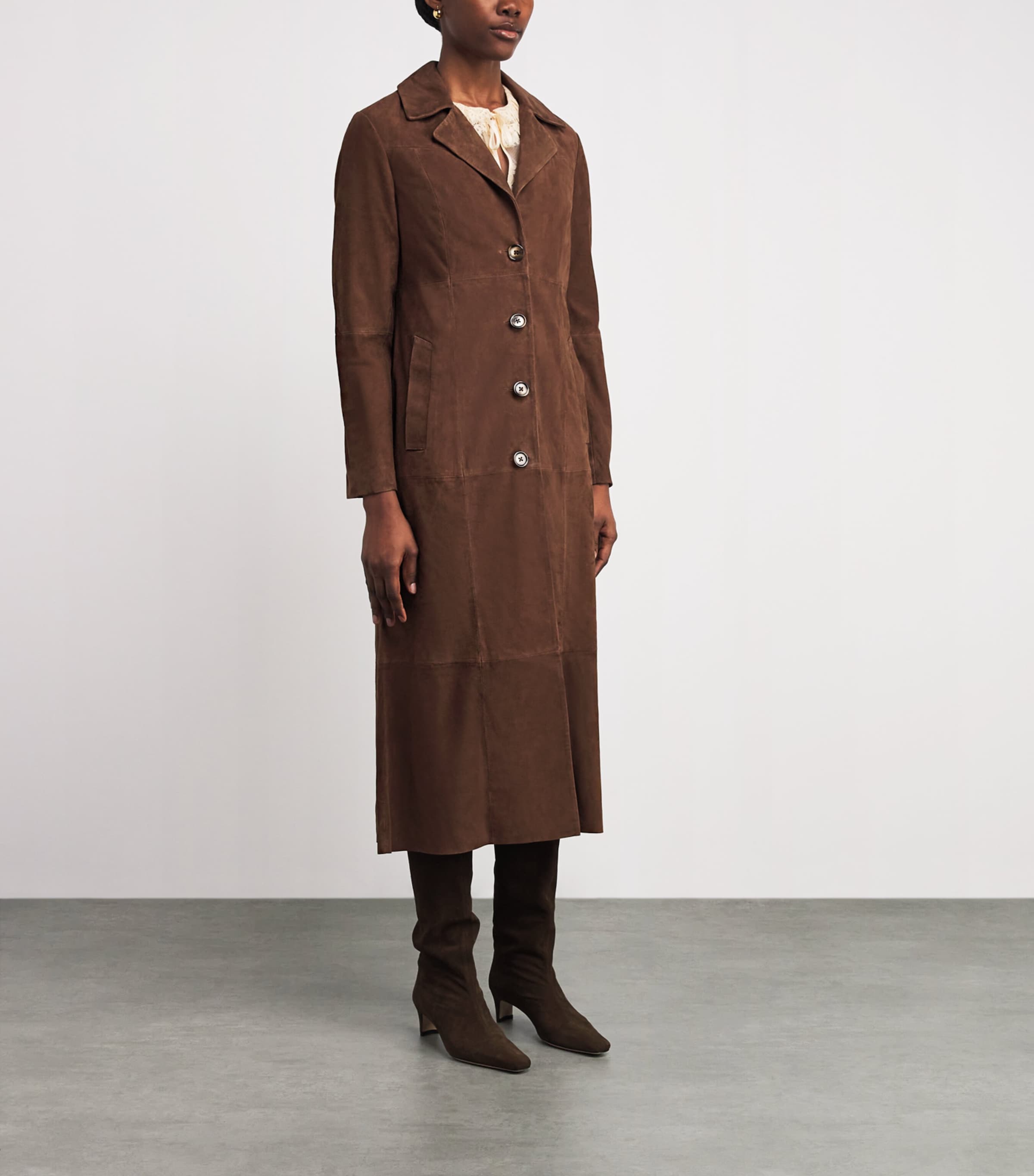 Suede Astraea Coat BROWN Image 3