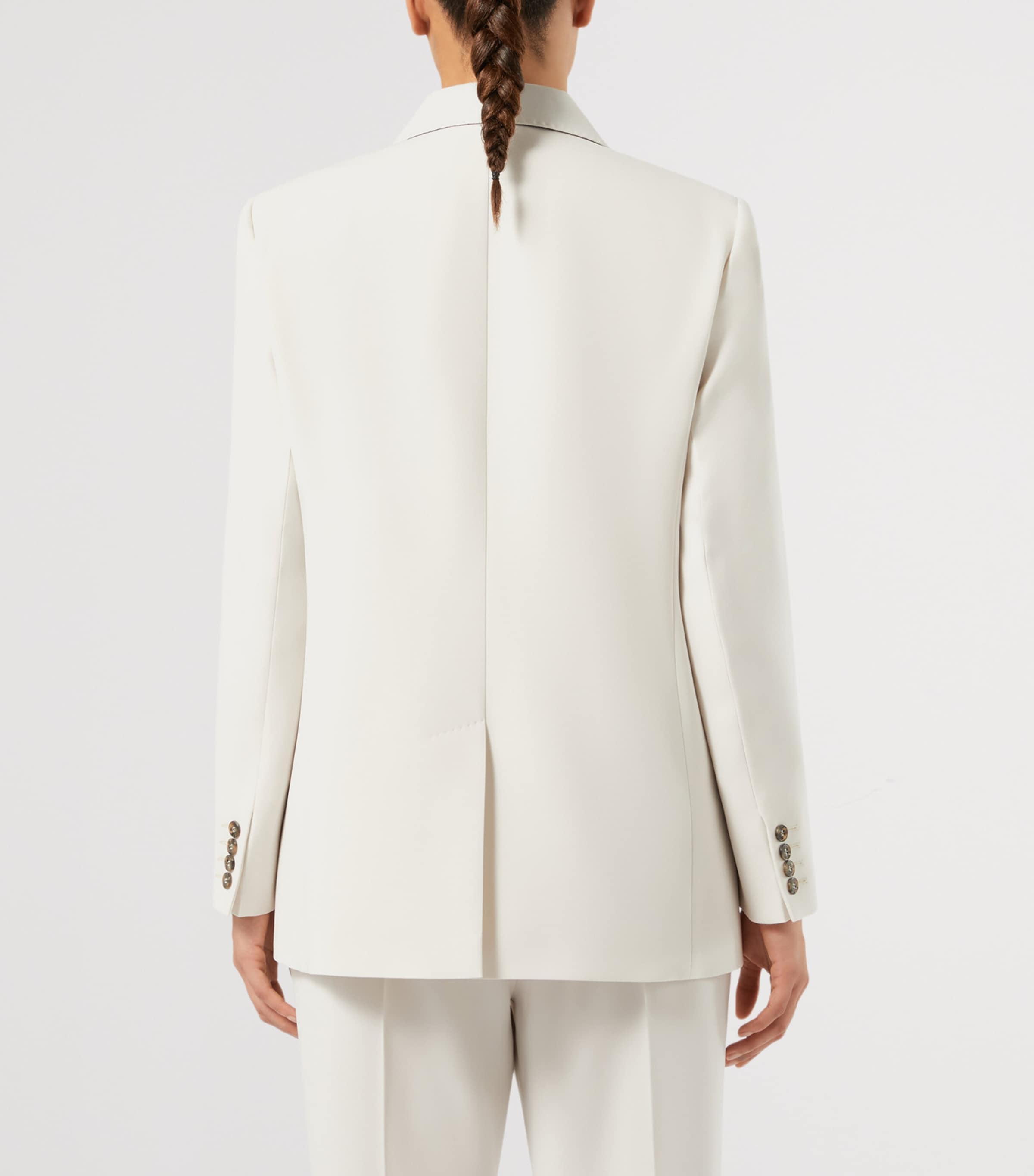 Marina Rinaldi Womens Fox Double-Breasted Blazer Ice Image 4