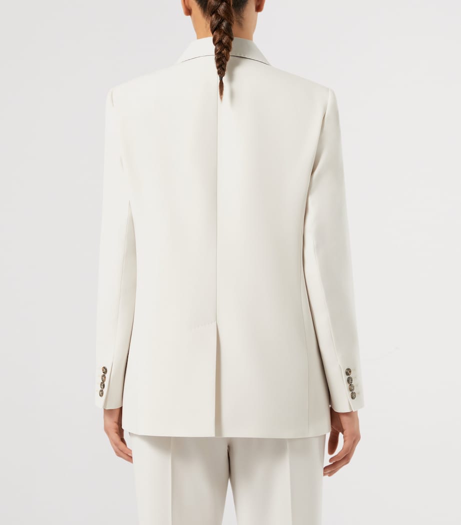 Marina Rinaldi Womens Fox Double-Breasted Blazer Ice Image 4