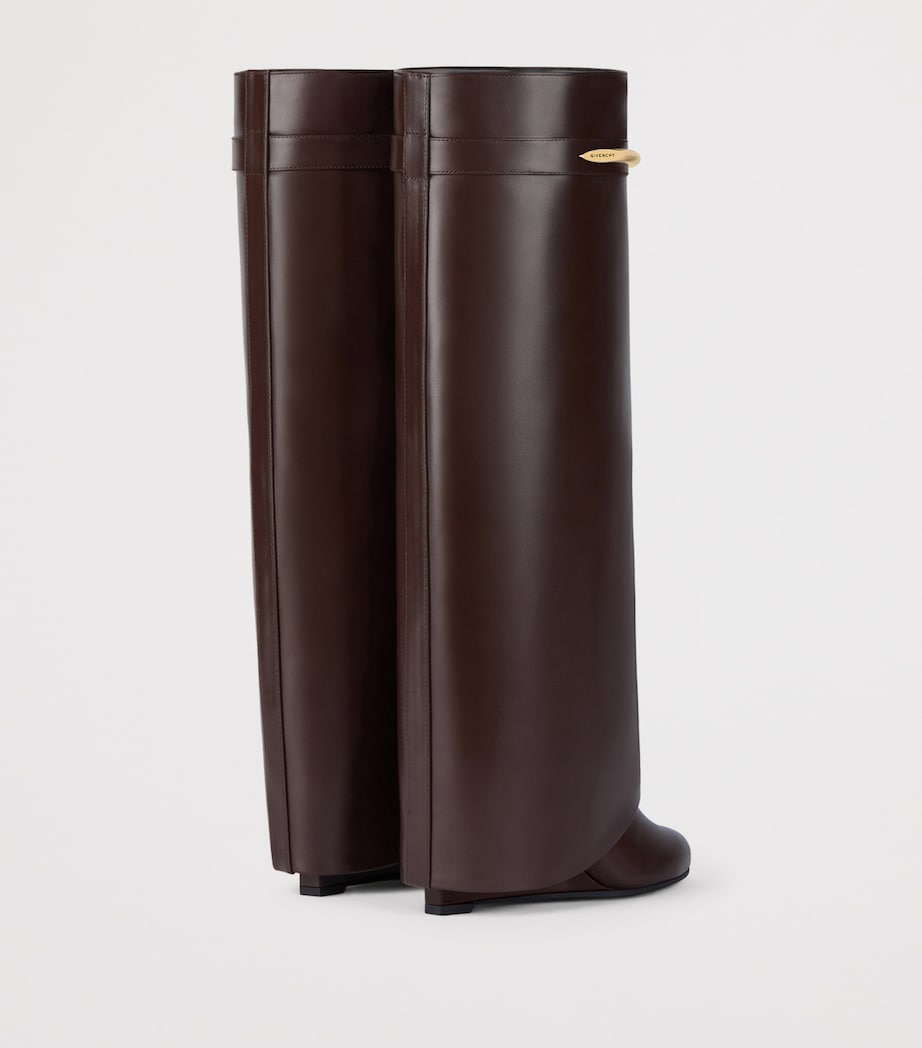 Leather Shark Knee-High Boots 95 EBONY BROWN Image 4