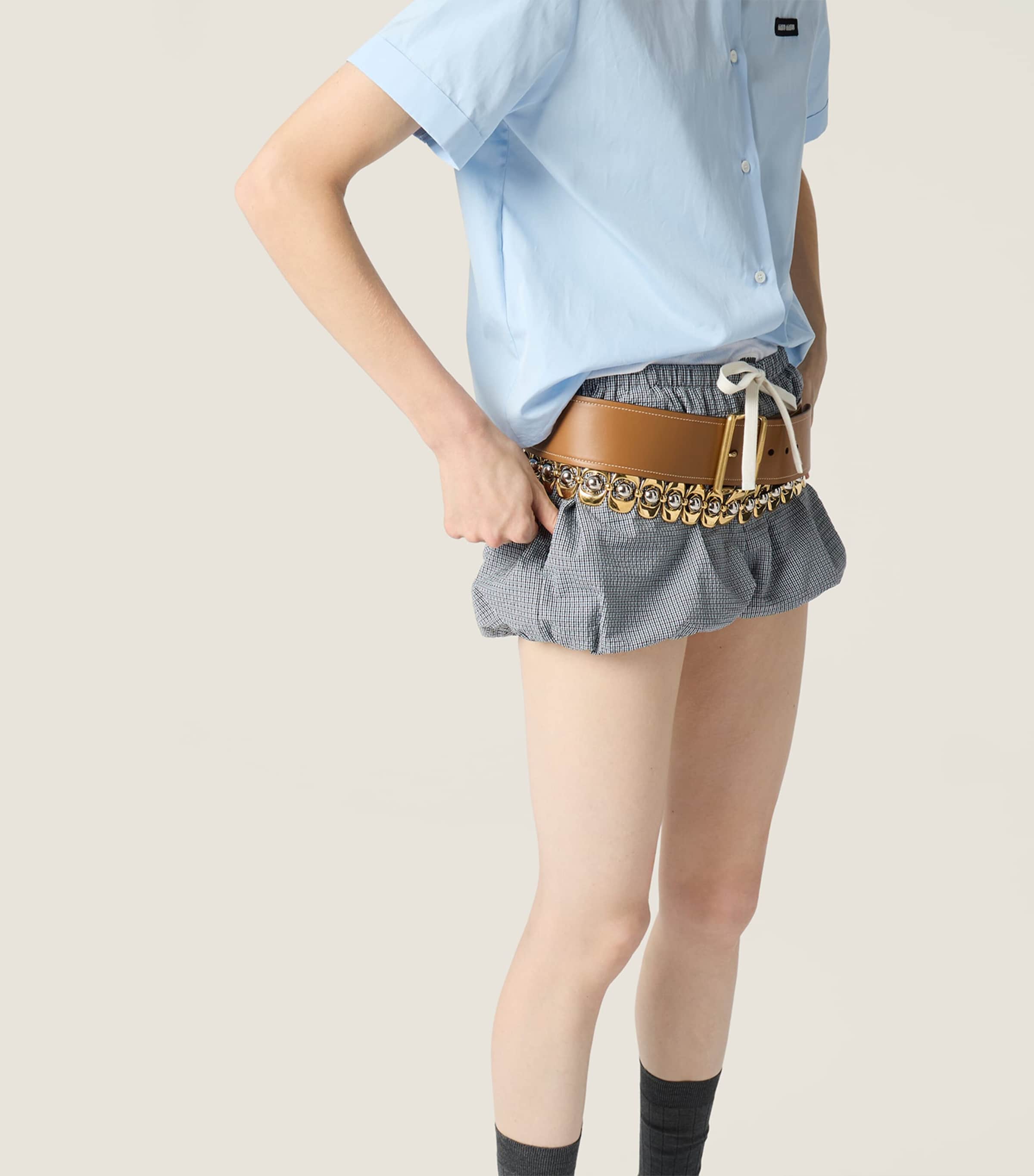 Miu Miu Womens Cotton Poplin Logo Shirt Image 5