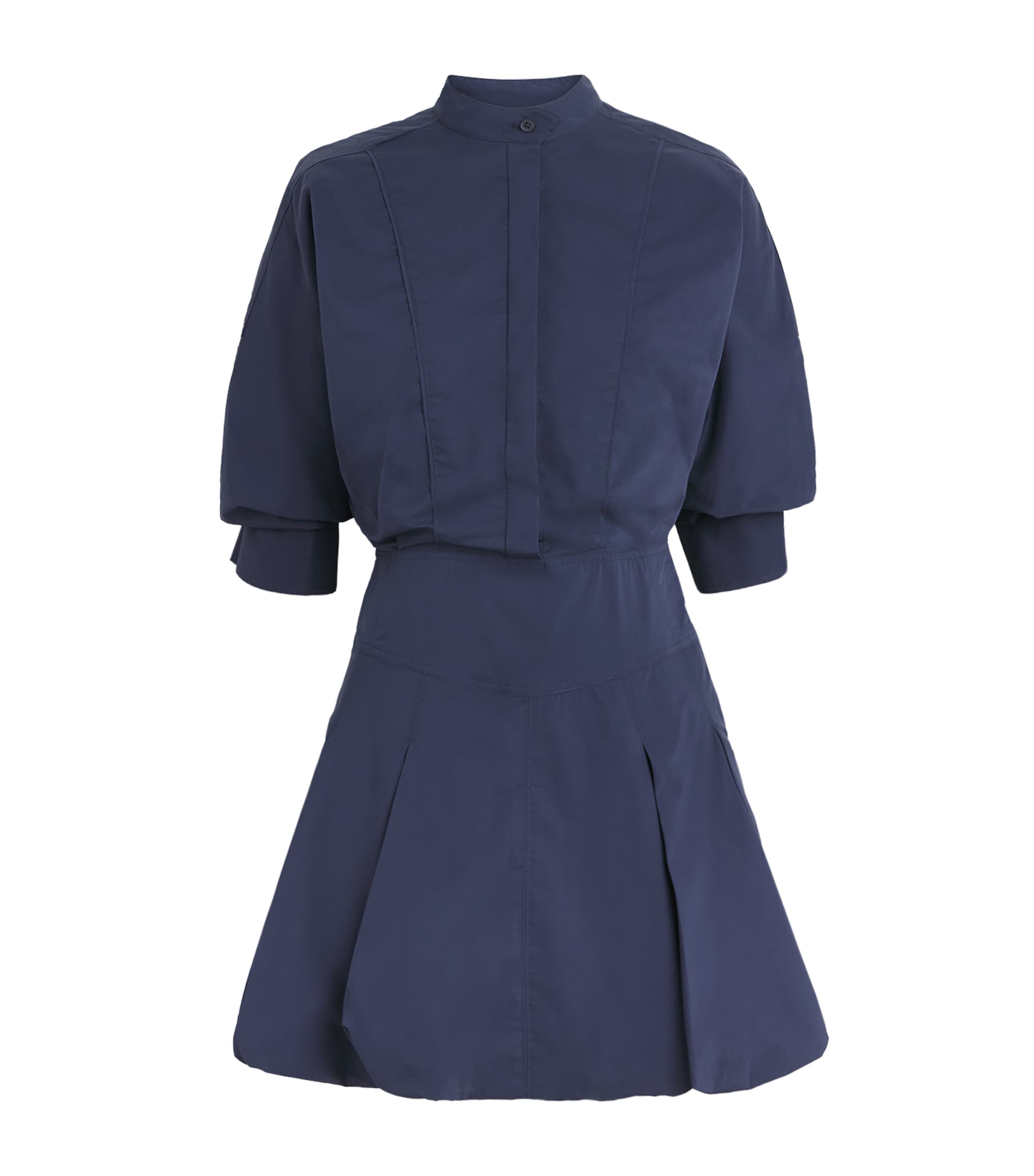 Simkhai Womens Poplin Bubble-Hem Effie Mini Dress Midnight Image 1