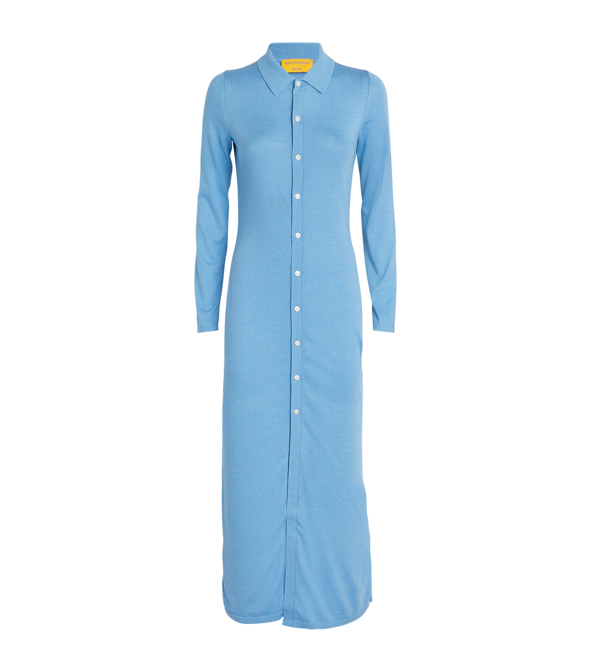 Shop Guest In Residence Cotton-silk Maxi Dress In Blue